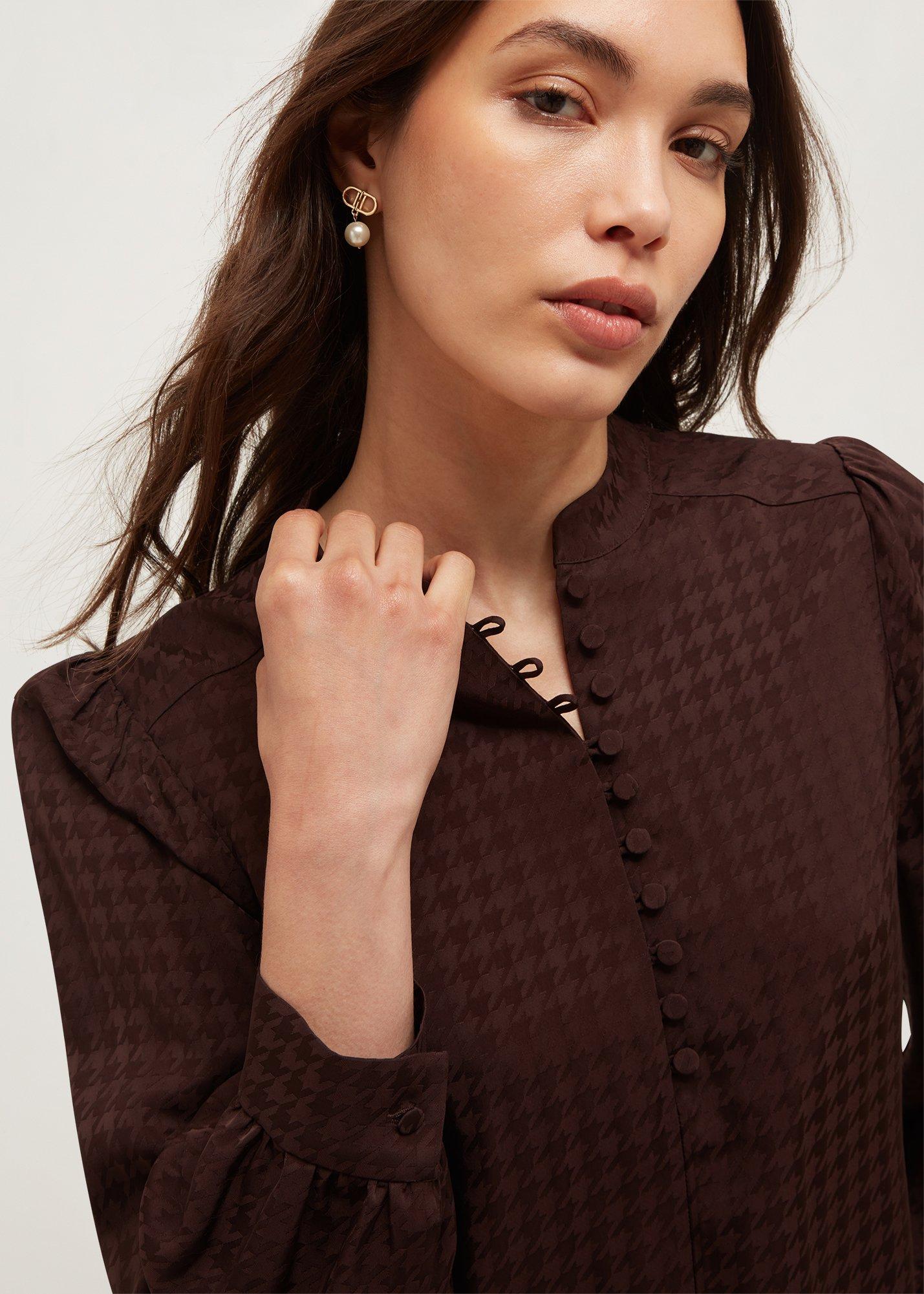 Posy Blouse, Deep Brown, hi-res