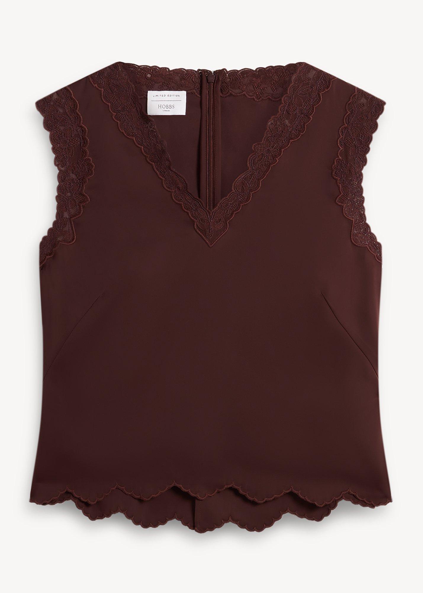Beaumont Trimmed Satin Top