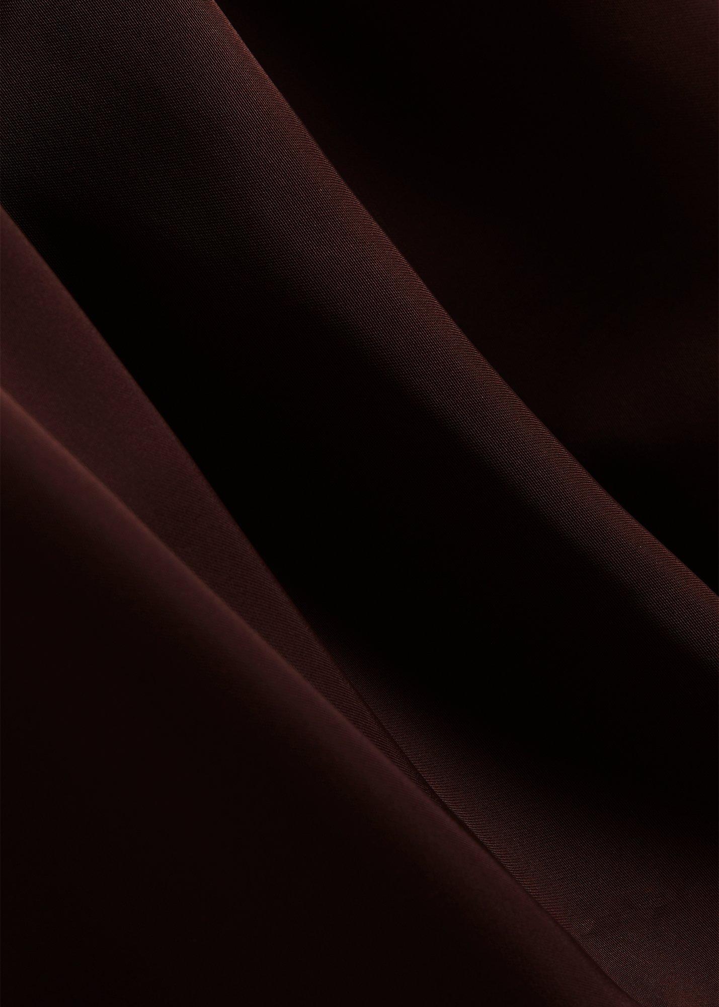 Beaumont Trimmed Satin Top, Deep Brown, hi-res