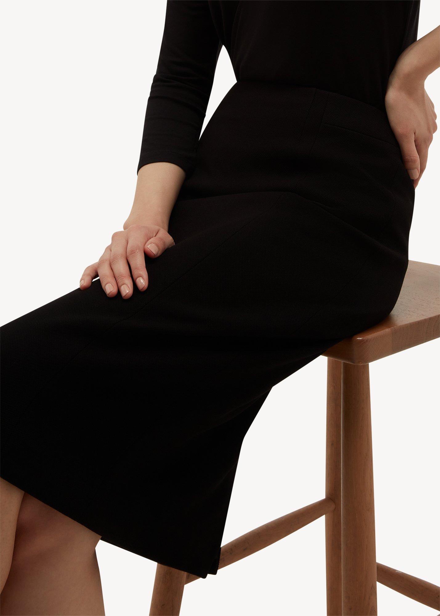 Lea Pique Skirt, Black, hi-res