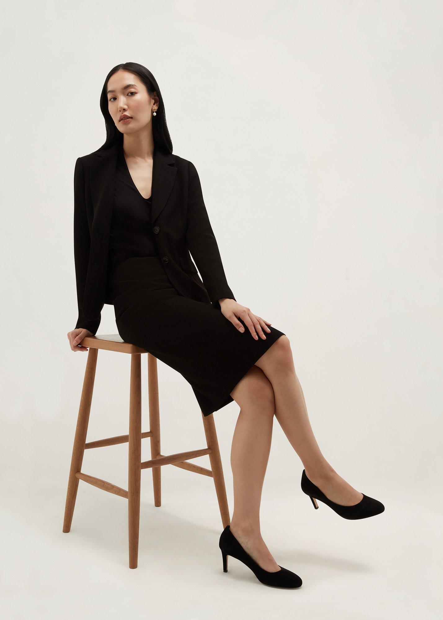 Petite Lea Pique Skirt, Black, hi-res