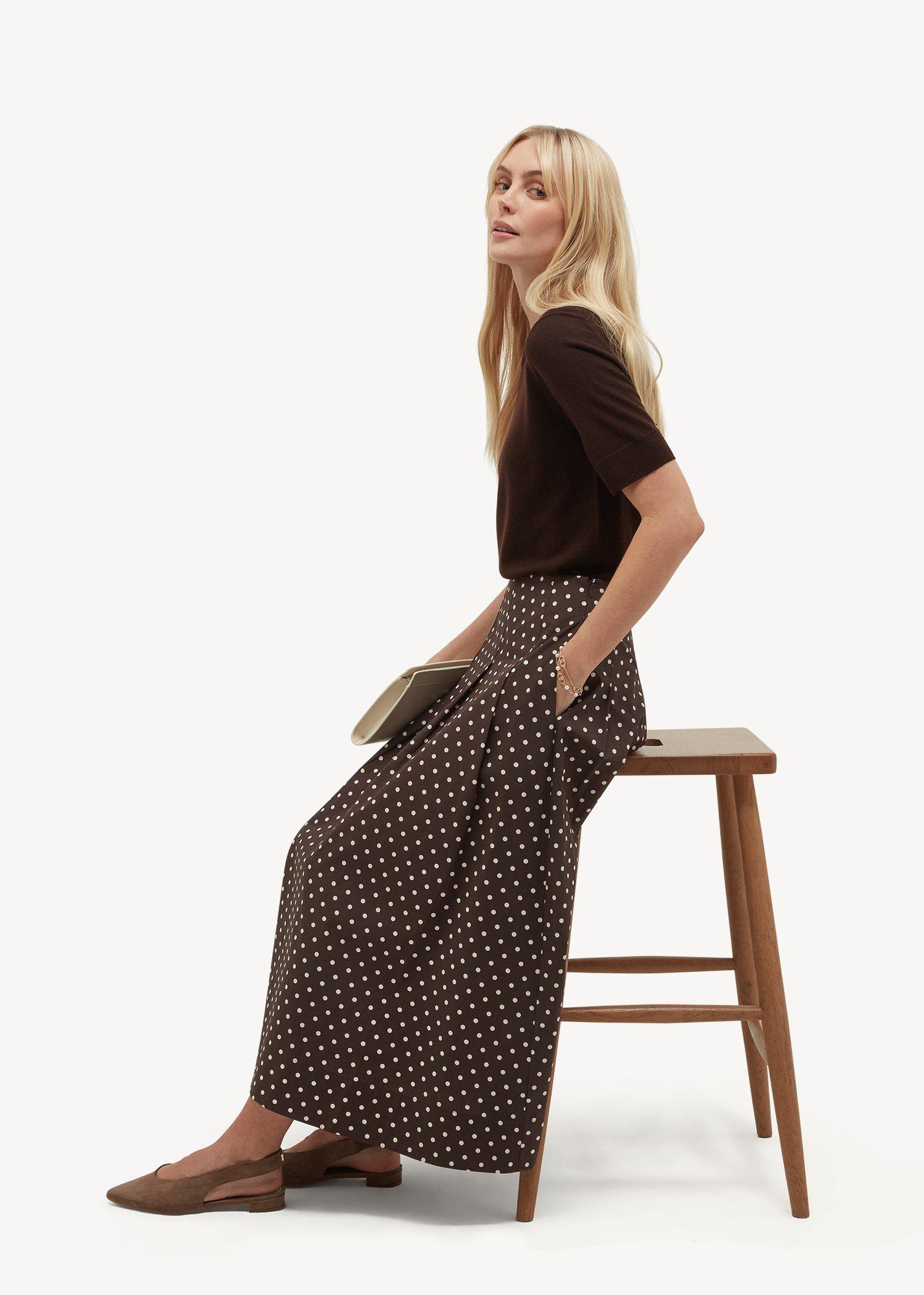 Antonella Skirt, Brown Ivory, hi-res