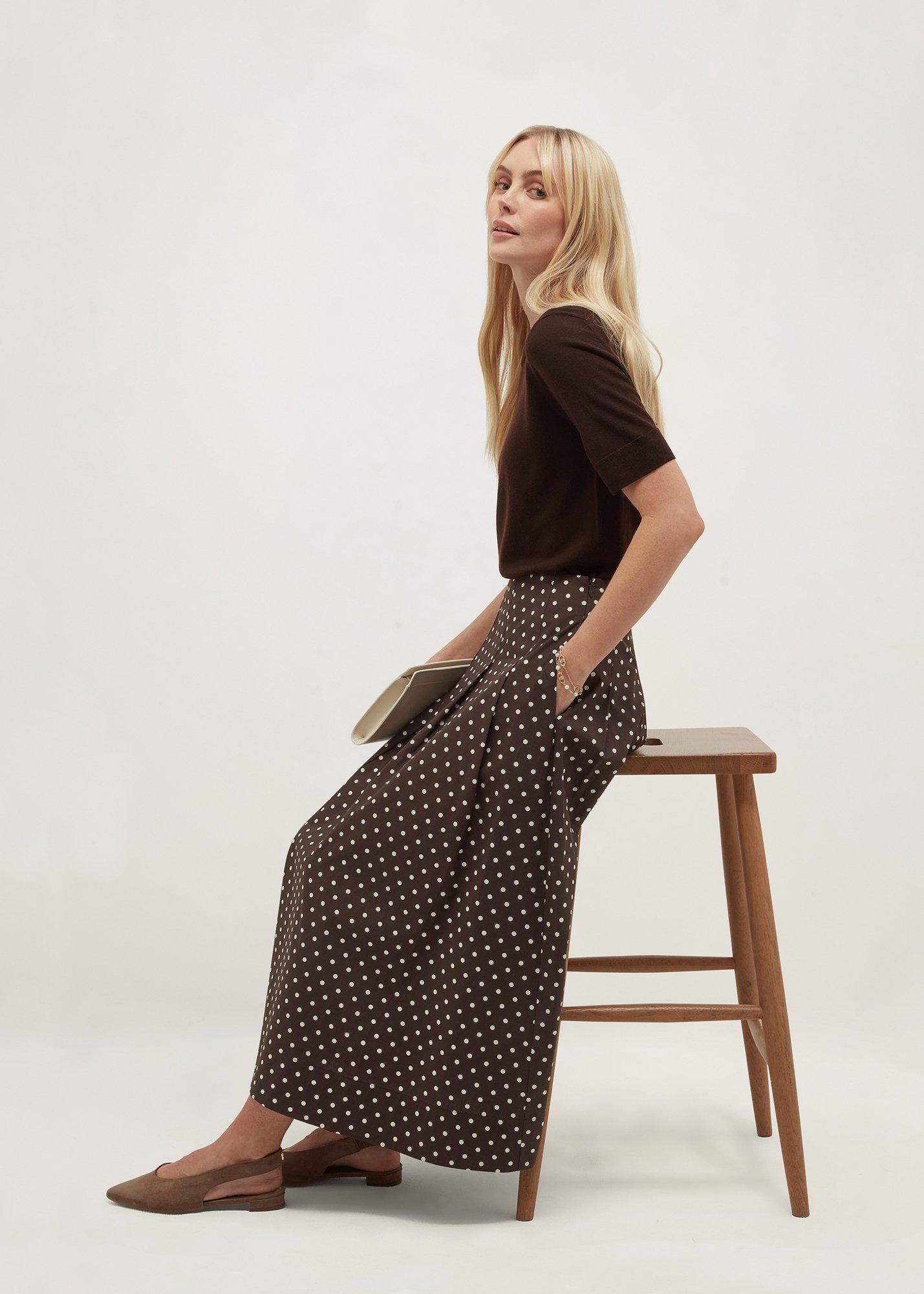 Antonella Skirt, Brown Ivory, hi-res