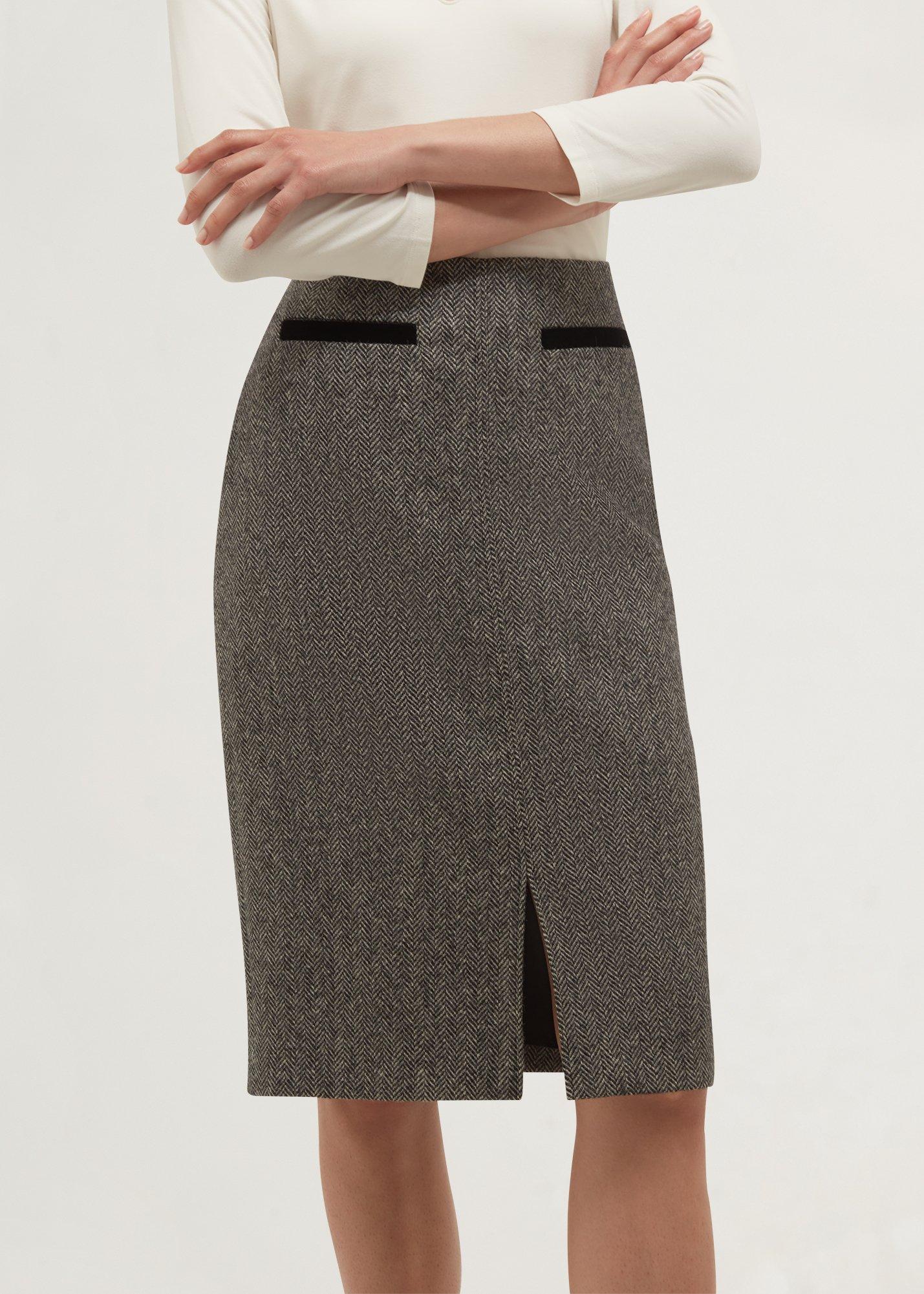 Delphine Skirt, Black White, hi-res