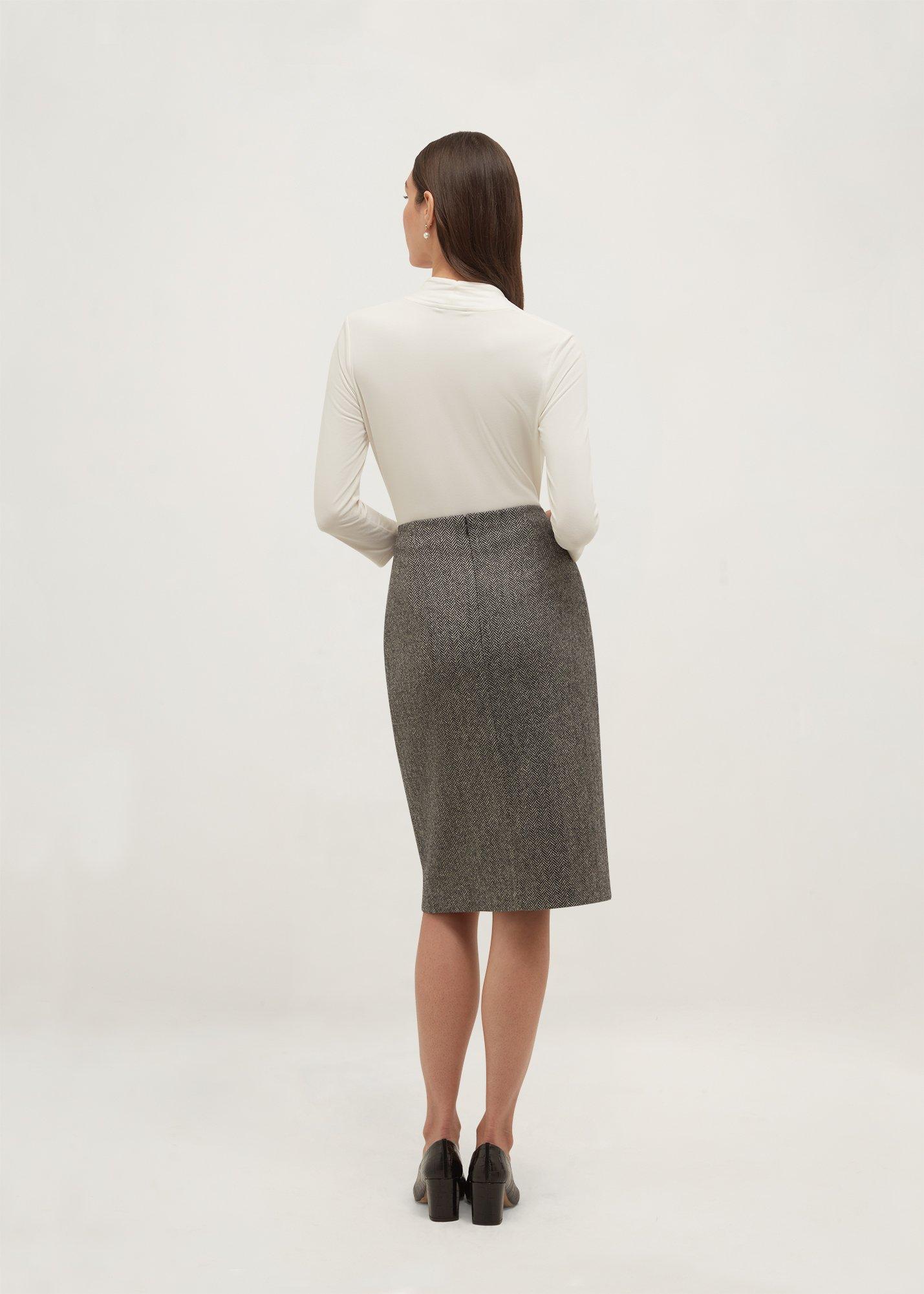 Delphine Skirt, Black White, hi-res