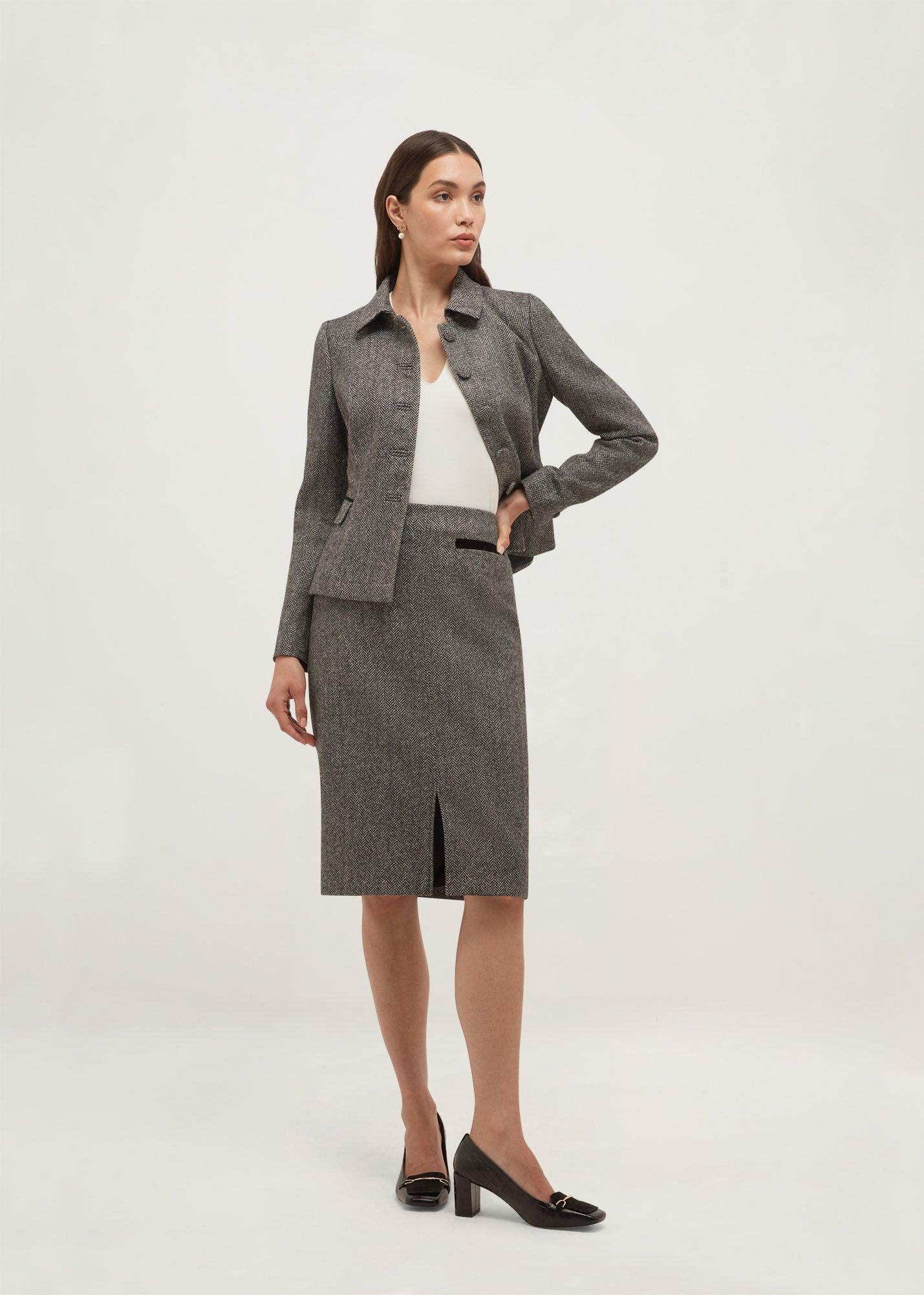 Delphine Skirt, Black White, hi-res