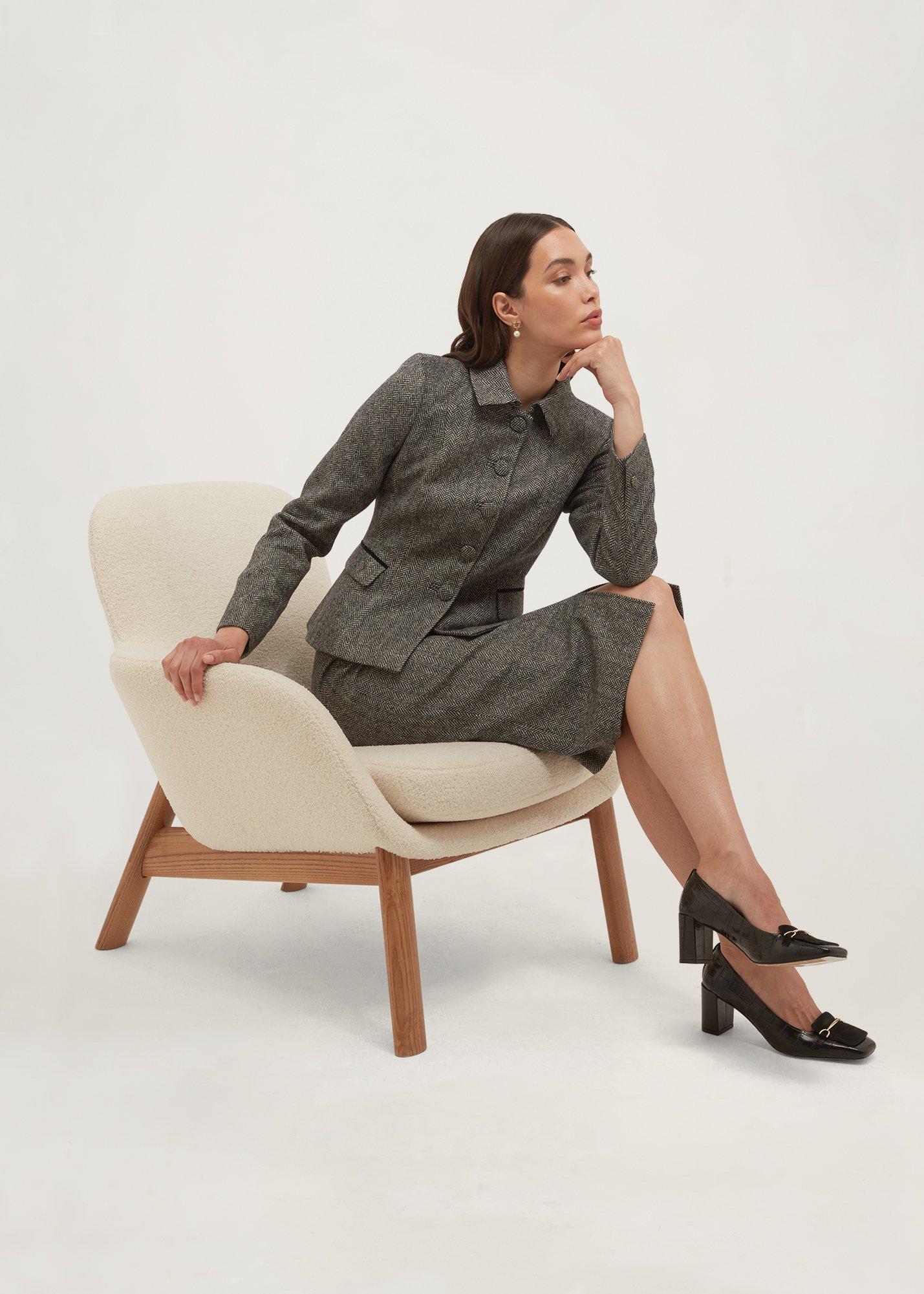 Delphine Skirt, Black White, hi-res