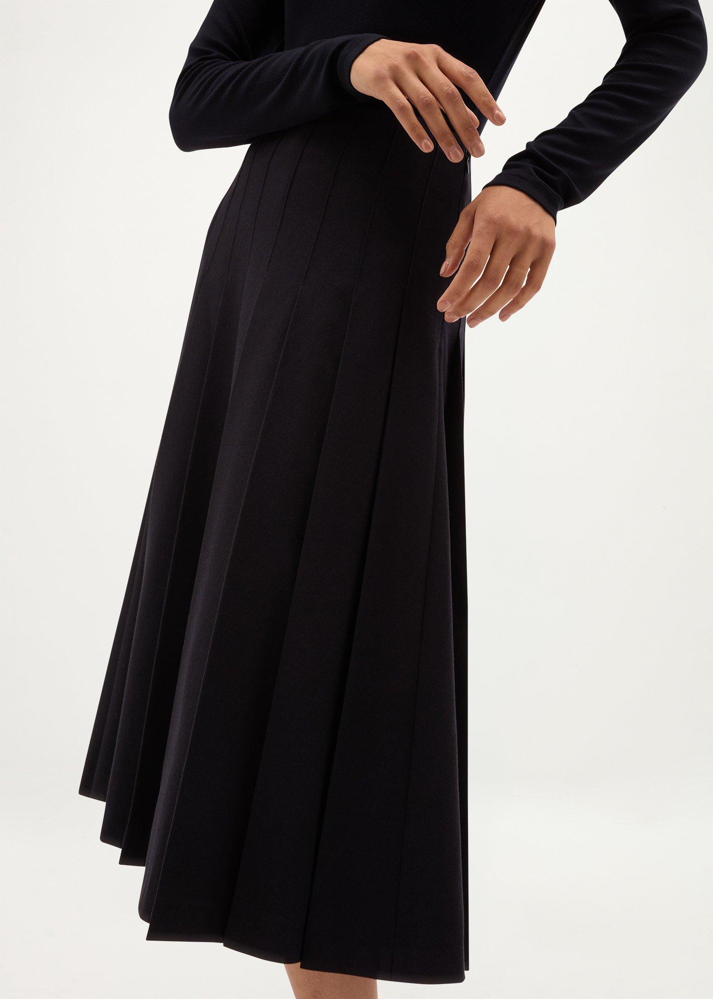 Paige Pleated Skirt, Navy, hi-res