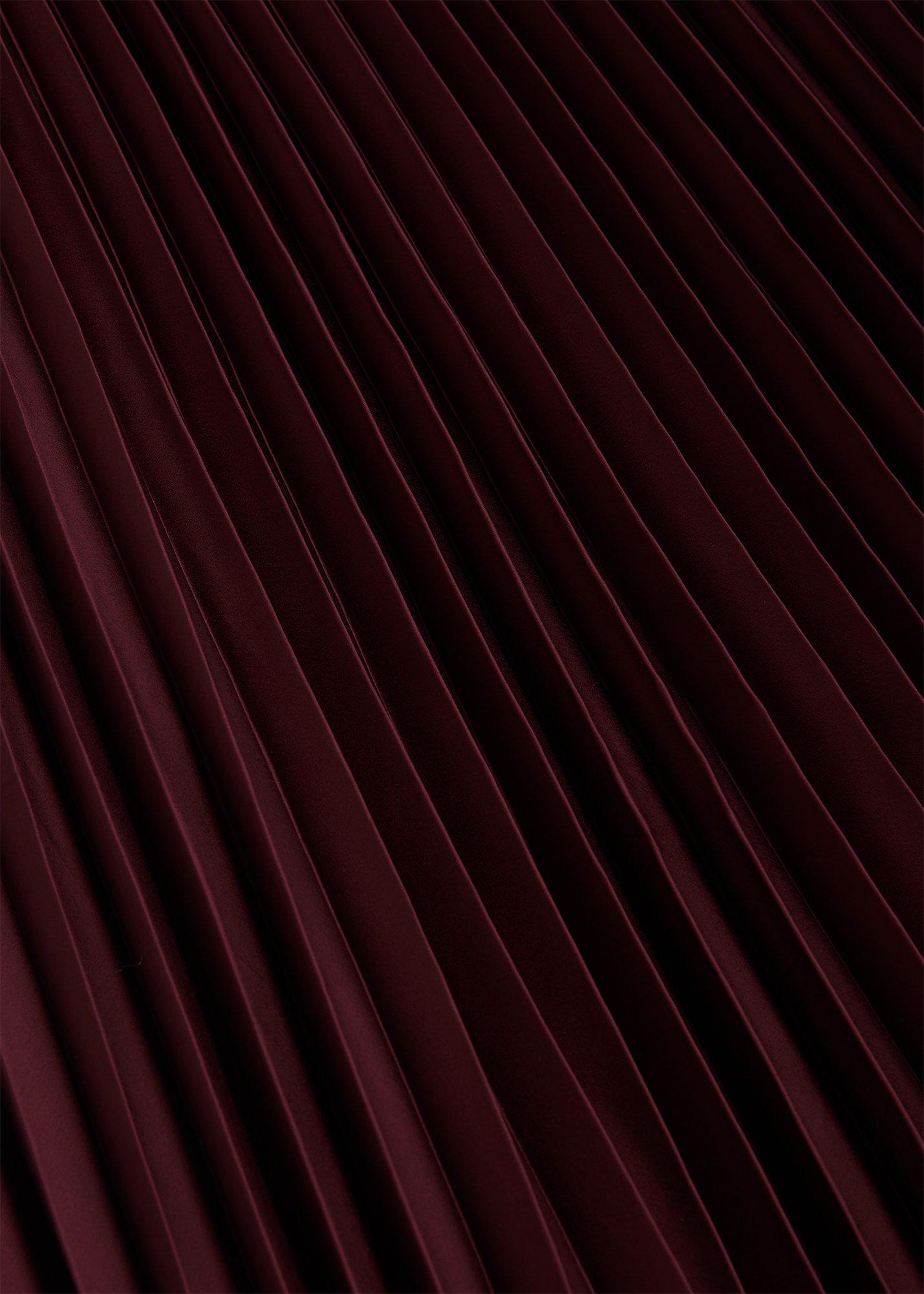 Amoura Pleated Satin Skirt, Fig Purple, hi-res