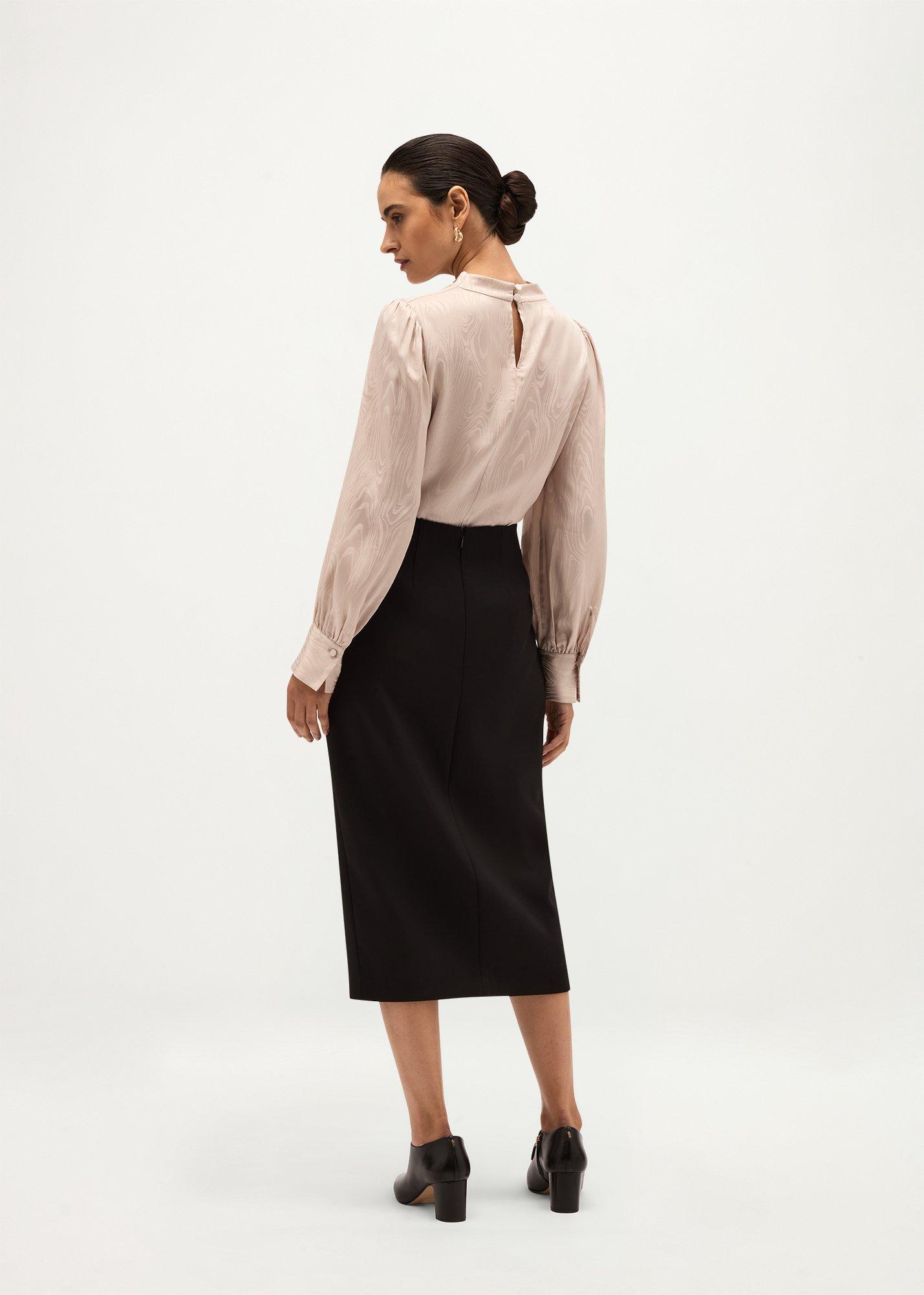 Lavinia Wool Blend Skirt, Black, hi-res
