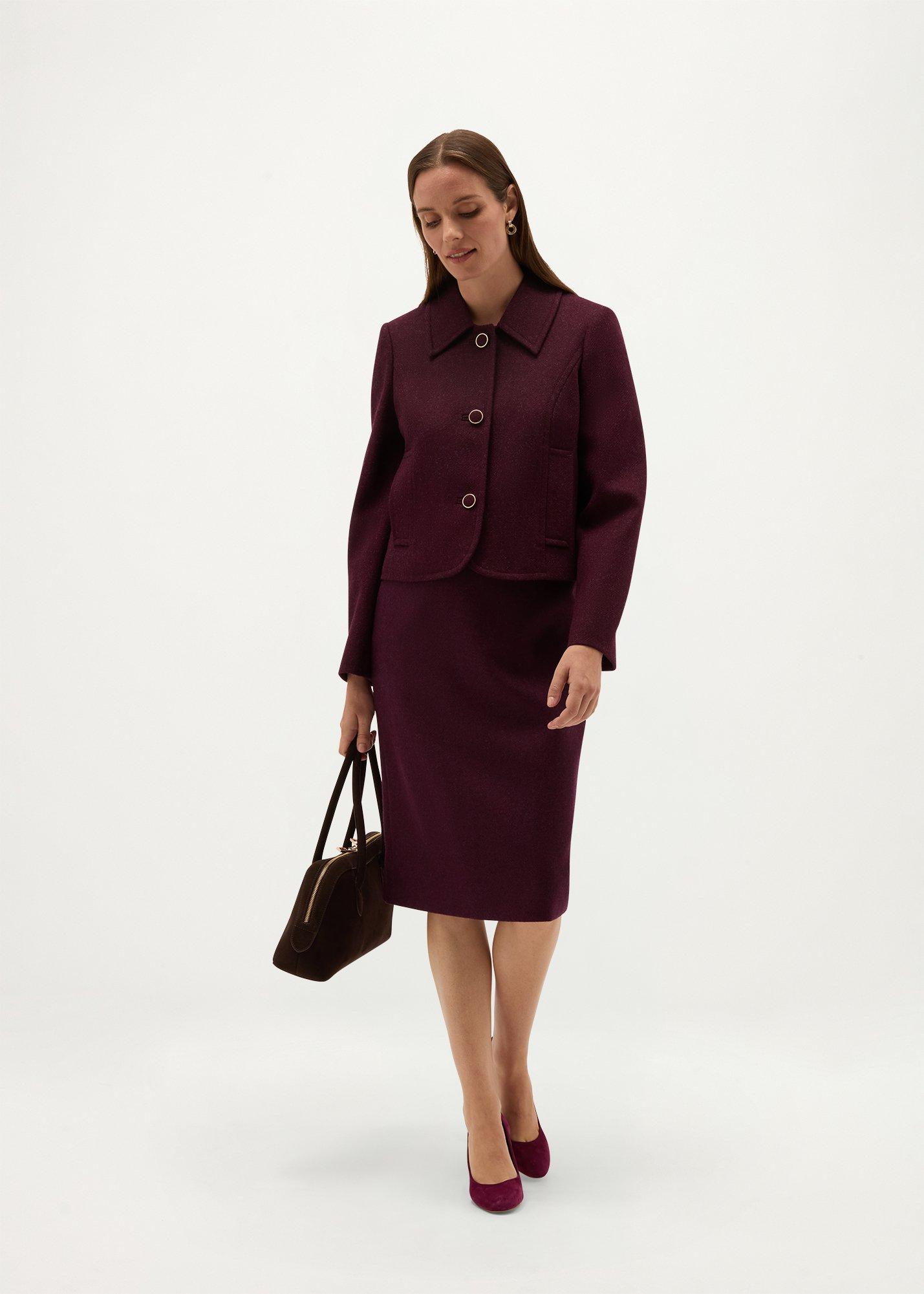 Adeen Wool Skirt, Fig Purple, hi-res