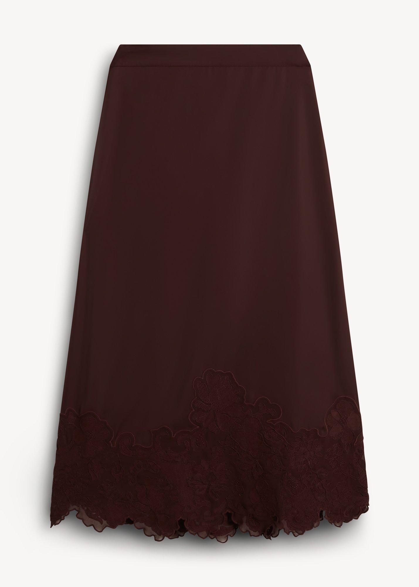 Beaumont Trimmed Satin Skirt
