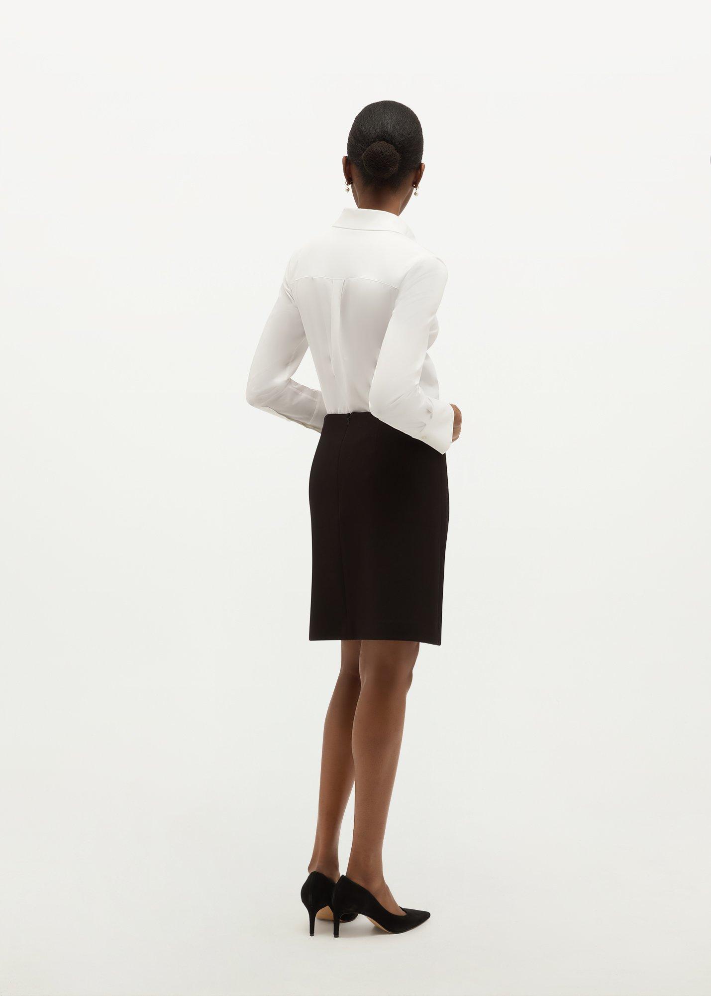 Lea Pique Aline Skirt, Black, hi-res