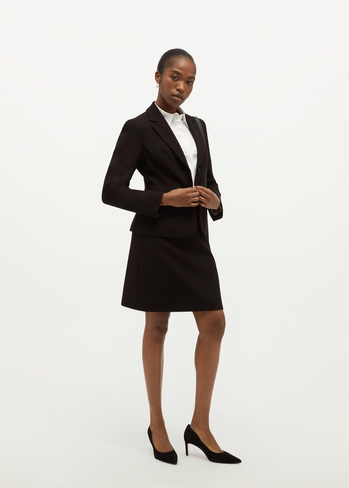 Lea Pique Aline Skirt, Black, hi-res