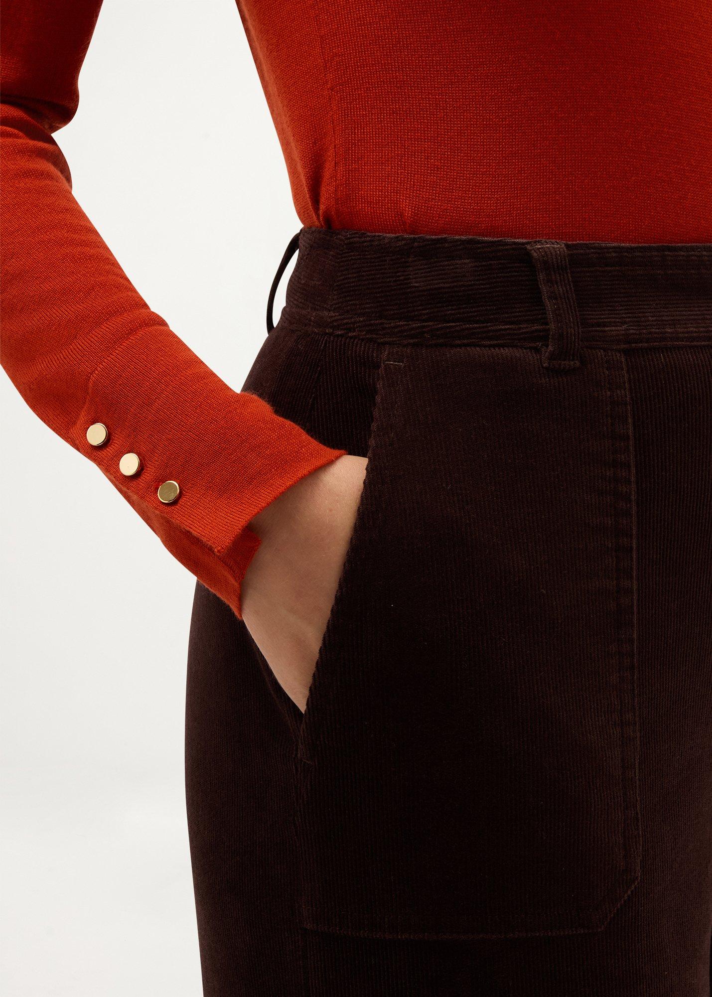 Kendall Cord Trousers, Deep Brown, hi-res