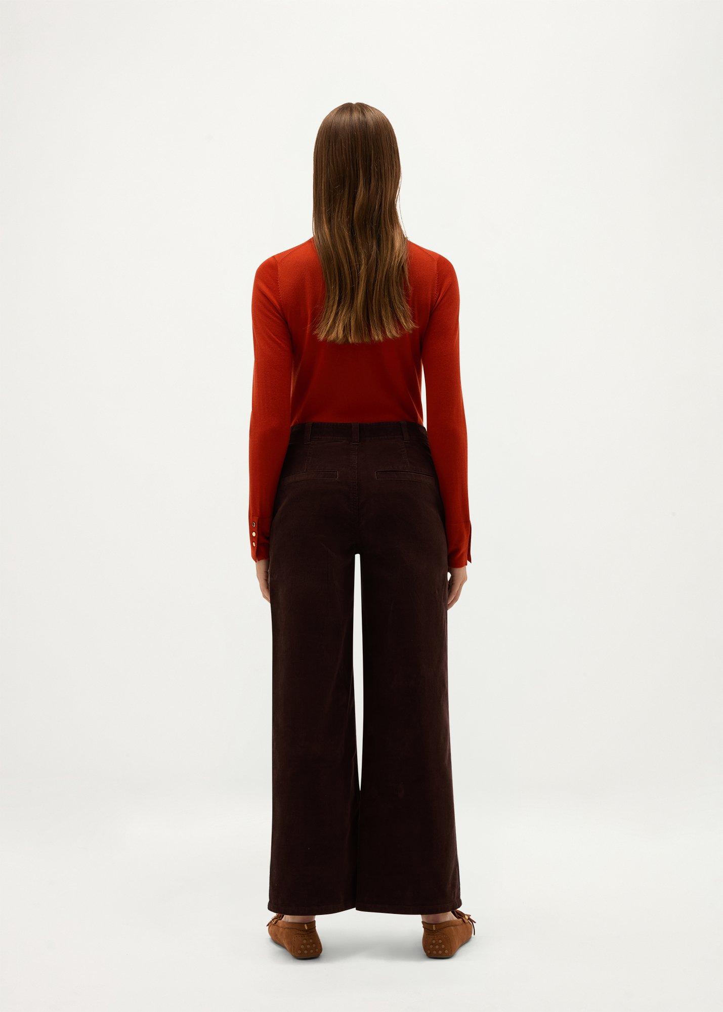 Kendall Cord Trousers, Deep Brown, hi-res