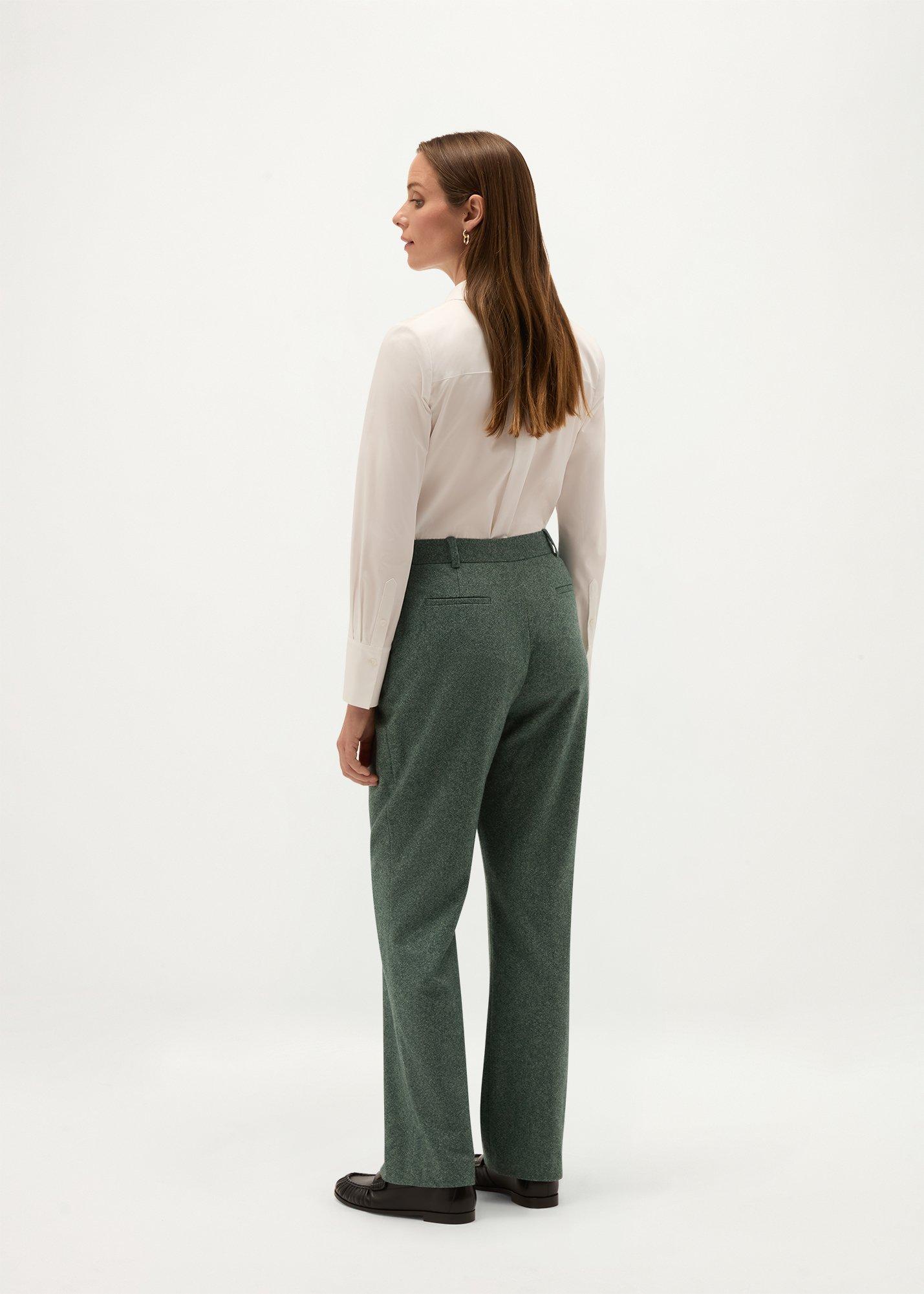 Palmer Wide Leg Trousers, Marine Green, hi-res