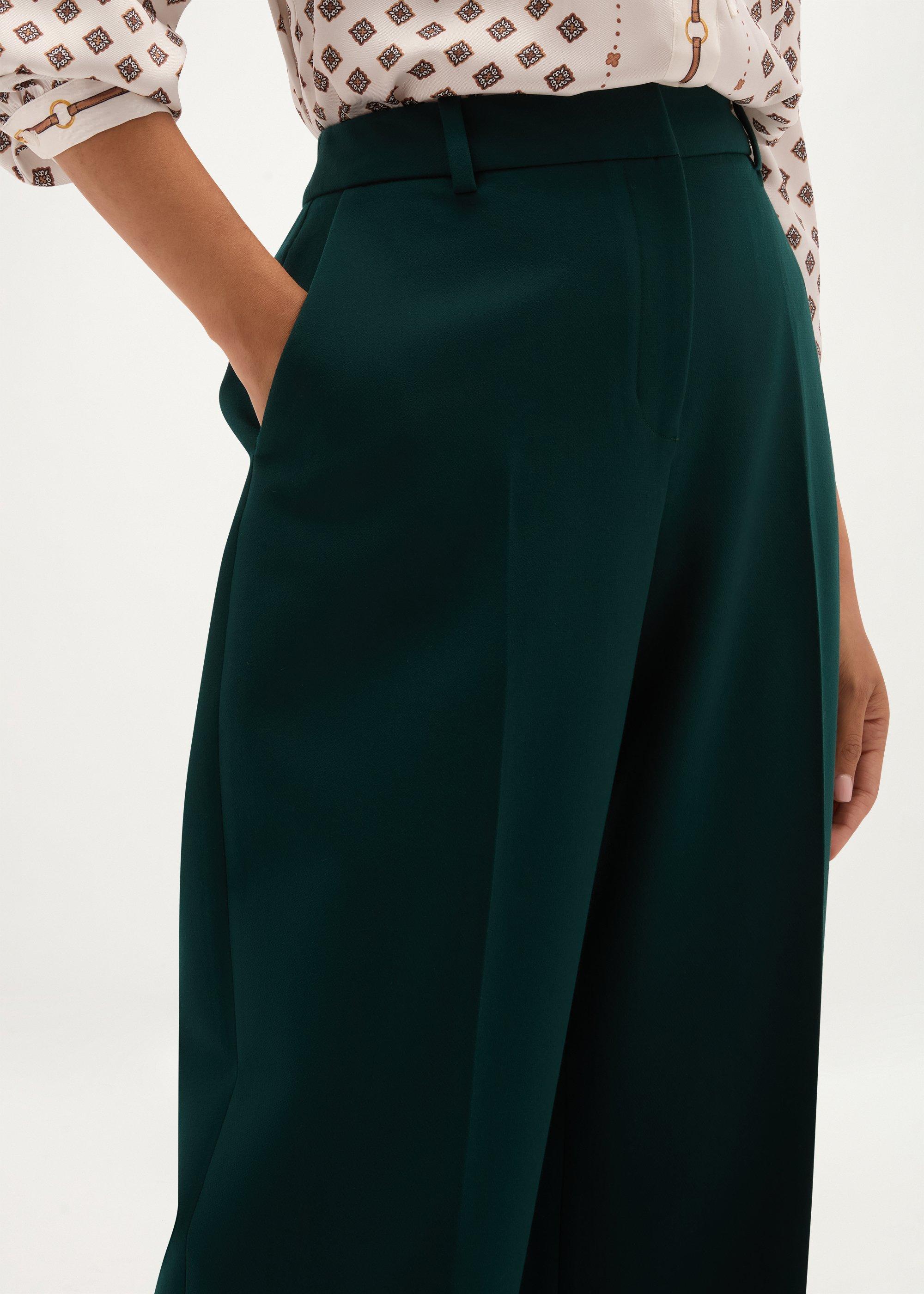 Robin Wide Leg Trousers, Dark Fir Green, hi-res