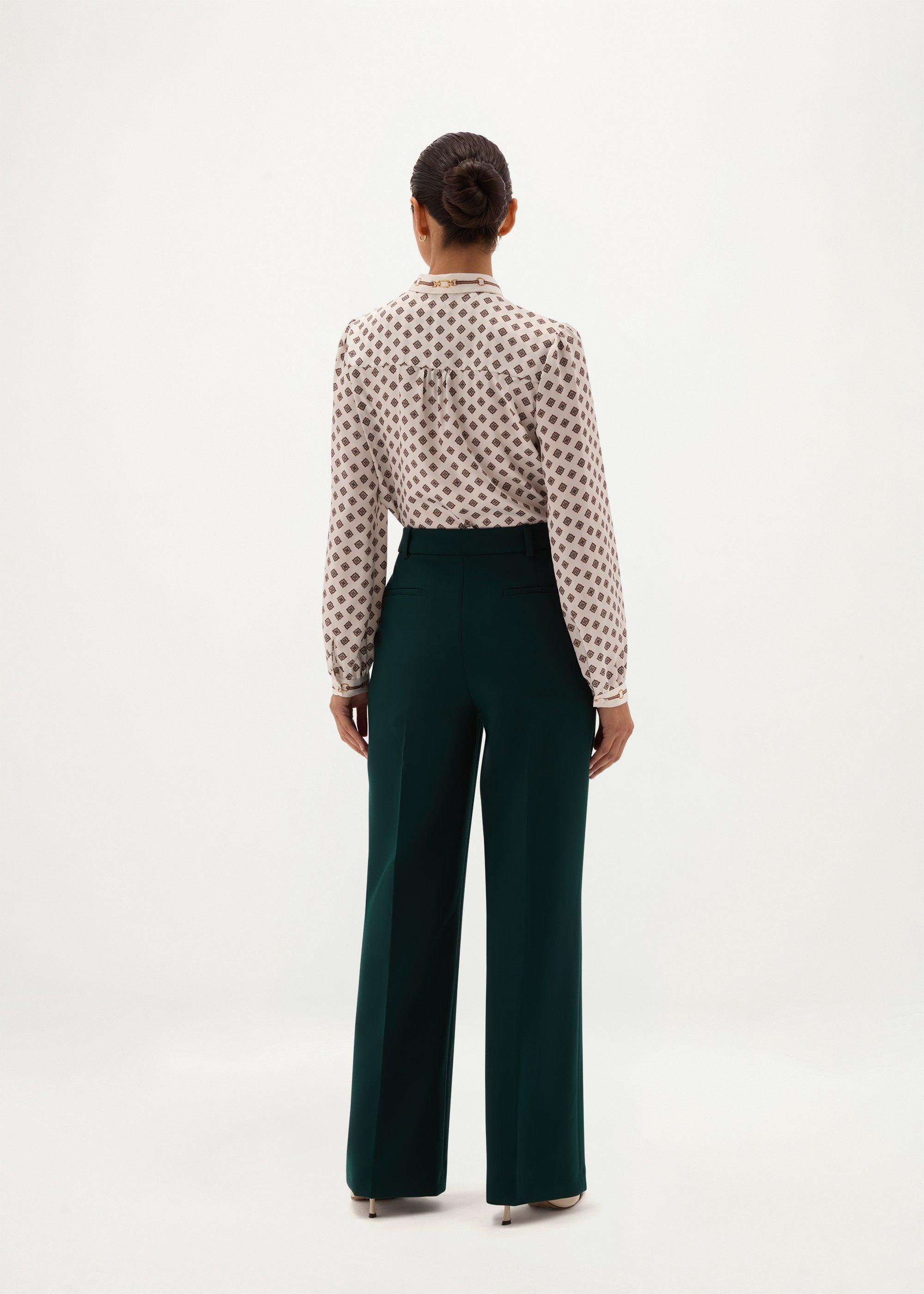 Robin Wide Leg Trousers, Dark Fir Green, hi-res