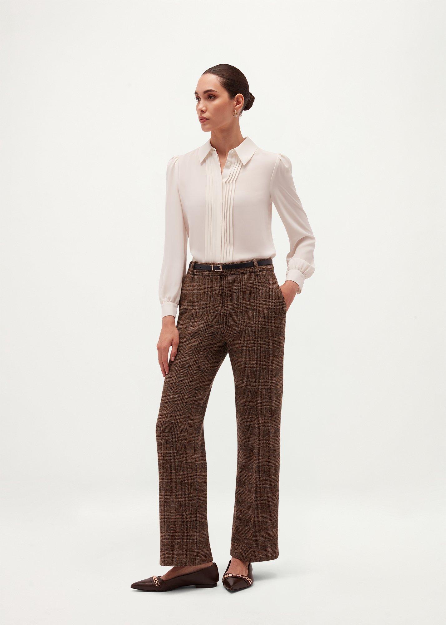Marlyn Wool Blend Trousers, Camel Black, hi-res