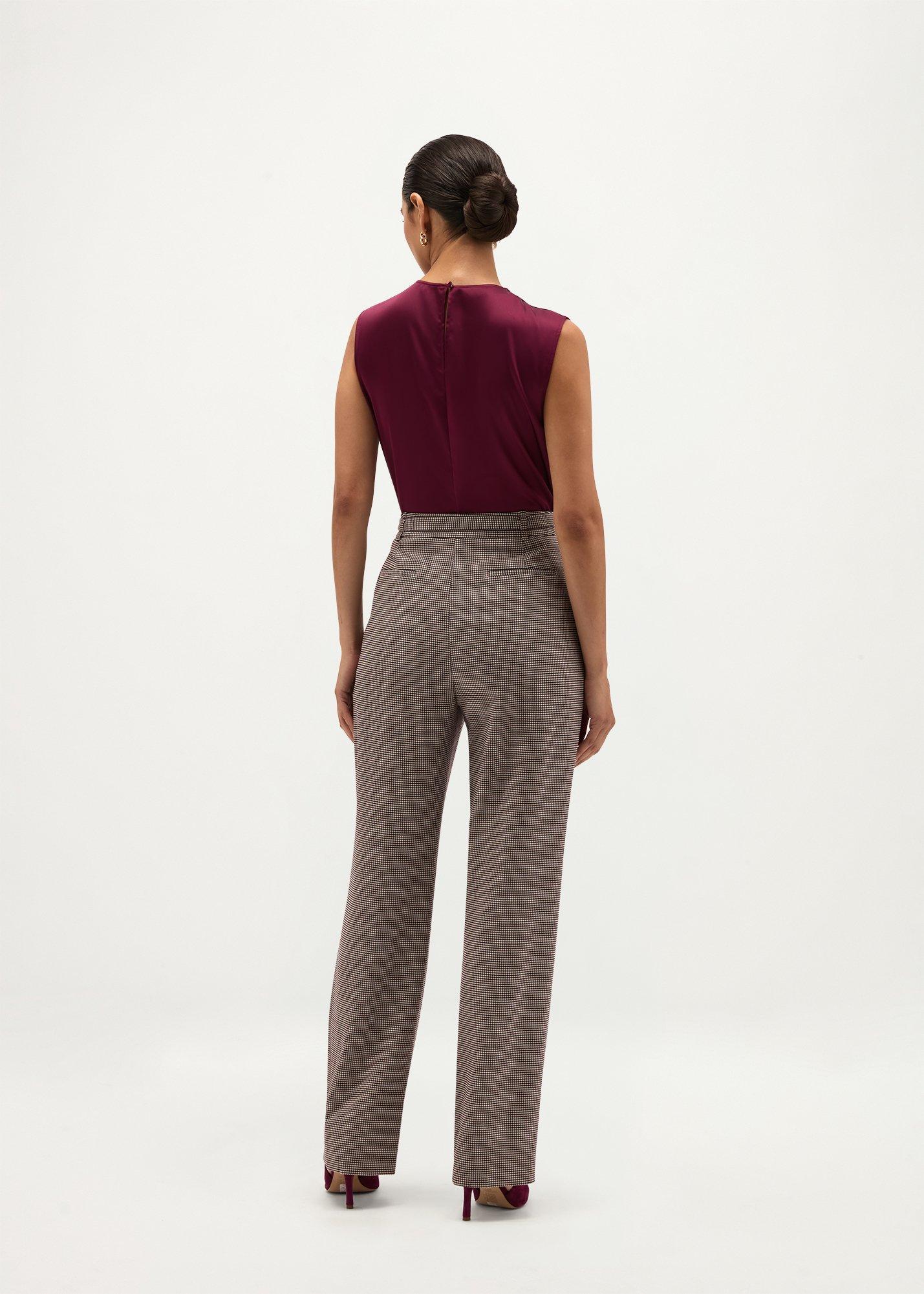 Imogen Wool Blend Trousers, Plum Multi, hi-res