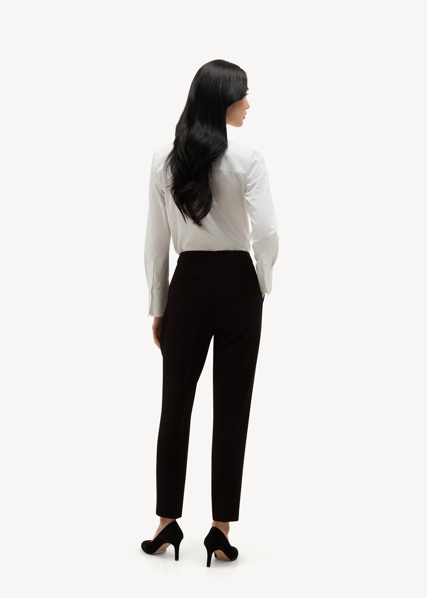 Lea Pique Slim Trousers, Black, hi-res