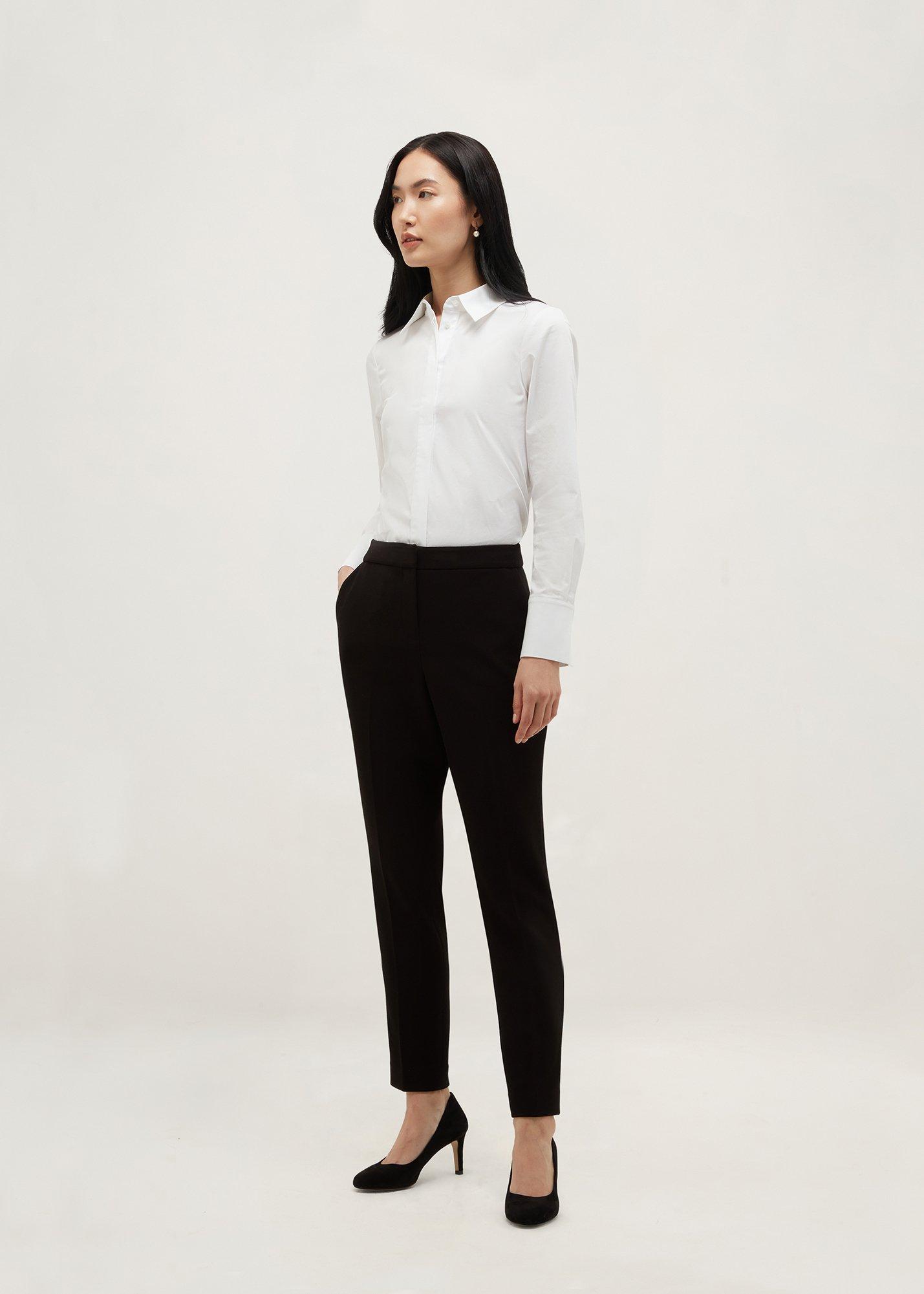 Petite Lea Pique Slim Trousers