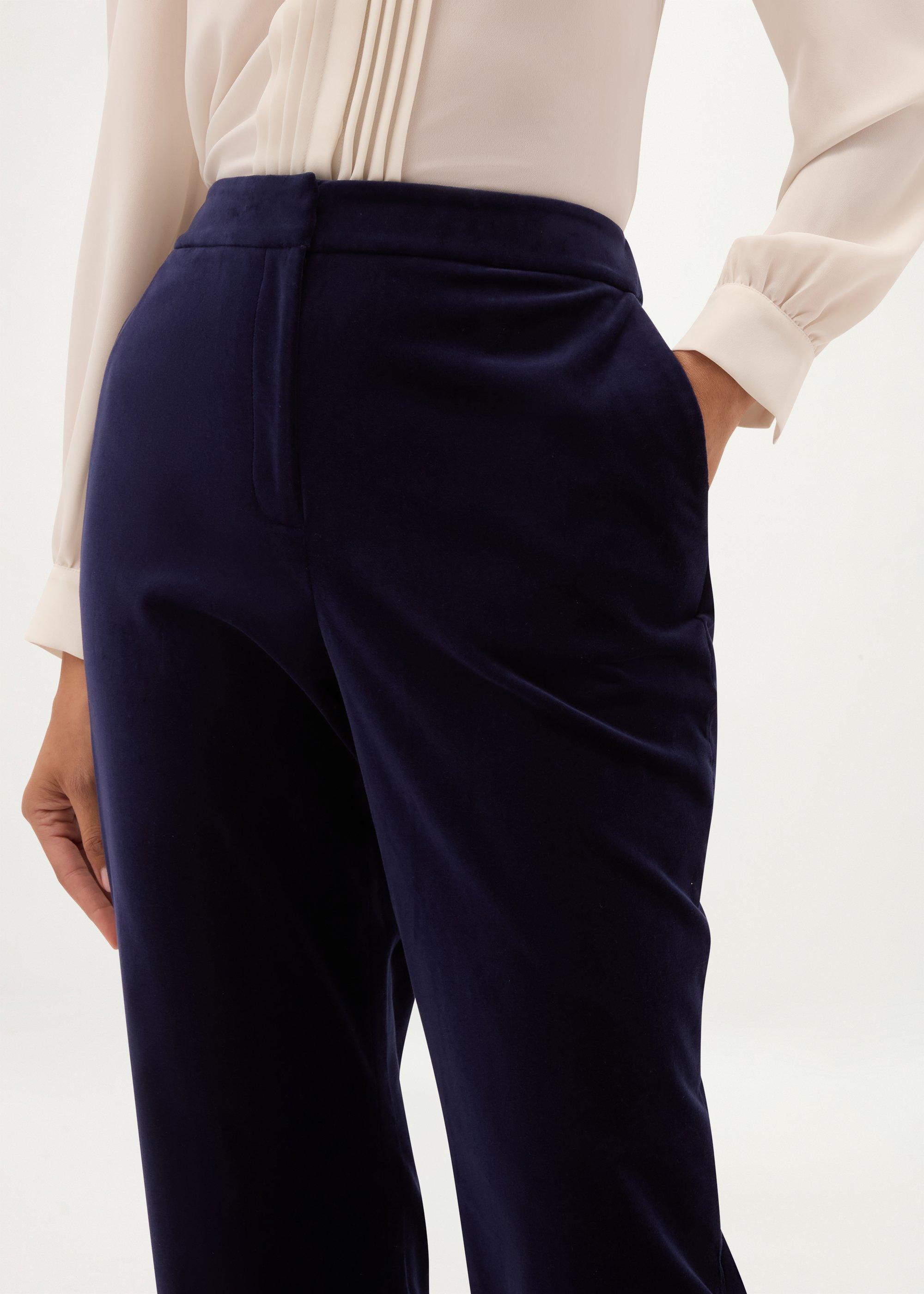 Heather Velvet Trousers, Midnight, hi-res