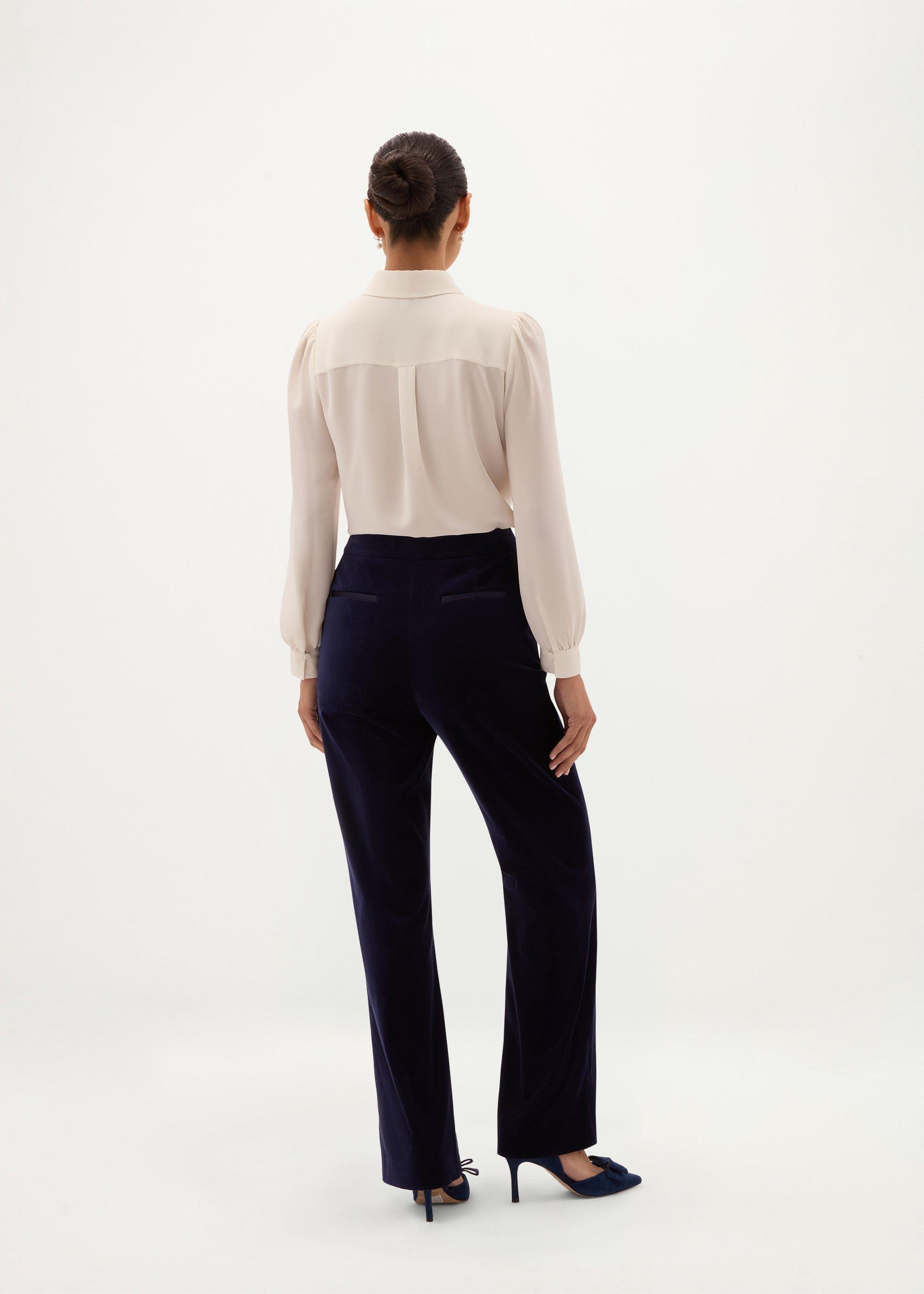 Heather Velvet Trousers, Midnight, hi-res