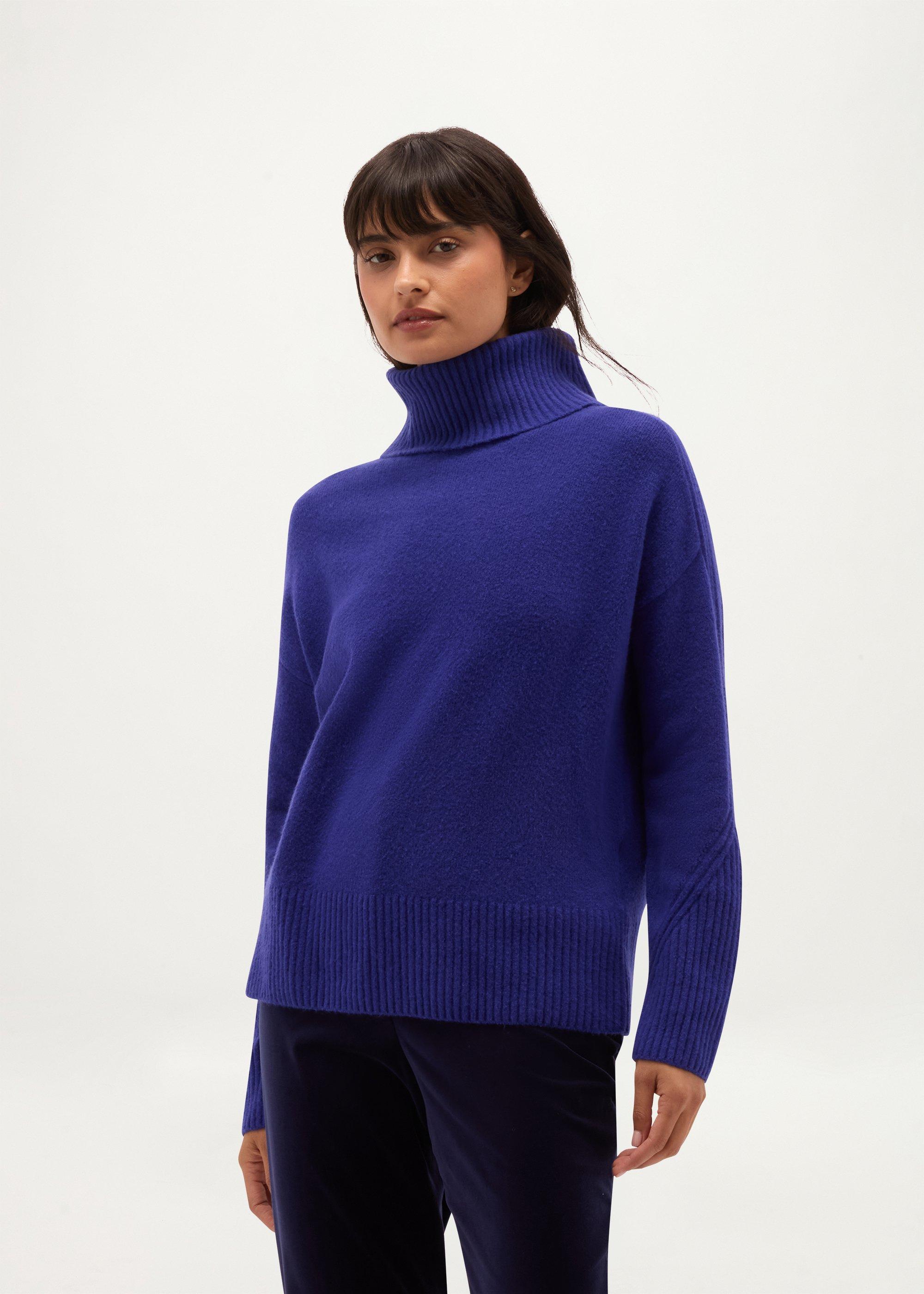 Amber Rollneck Jumper, Violet Blue, hi-res
