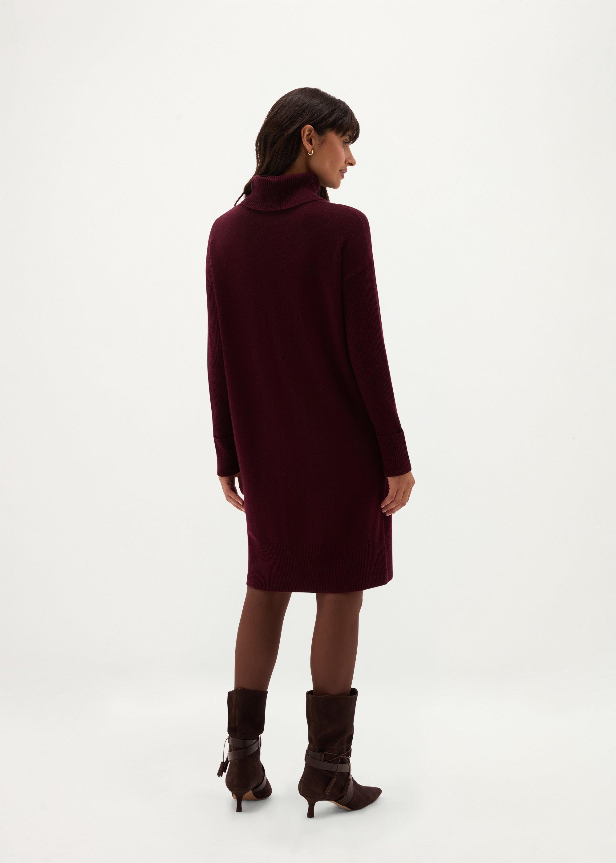 Ava Knitted Dress With Wool, Fig Purple, hi-res