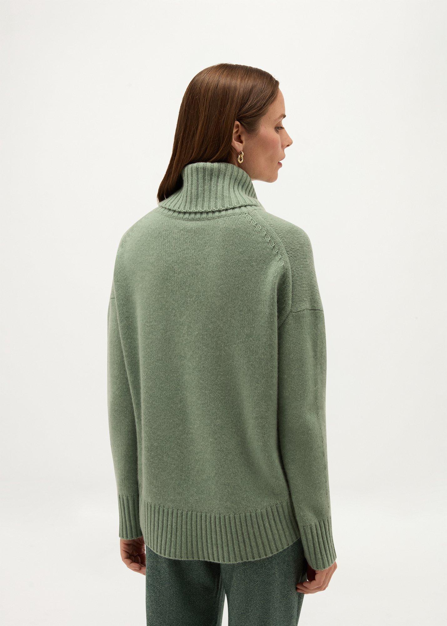 Gabi Wool Cashmere Rollneck Jumper, Cool Sage Marl, hi-res