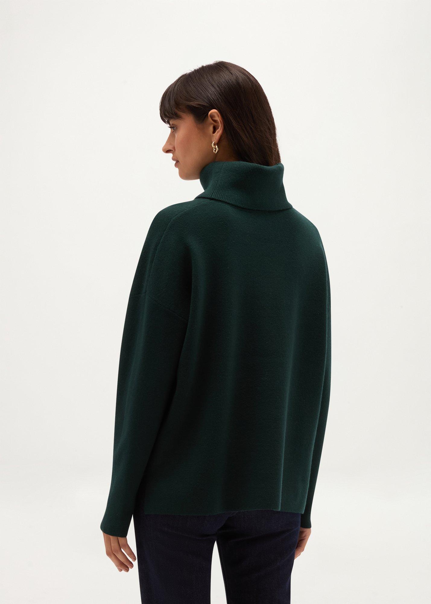 Yvette Rollneck Sweater, Dark Fir Green, hi-res