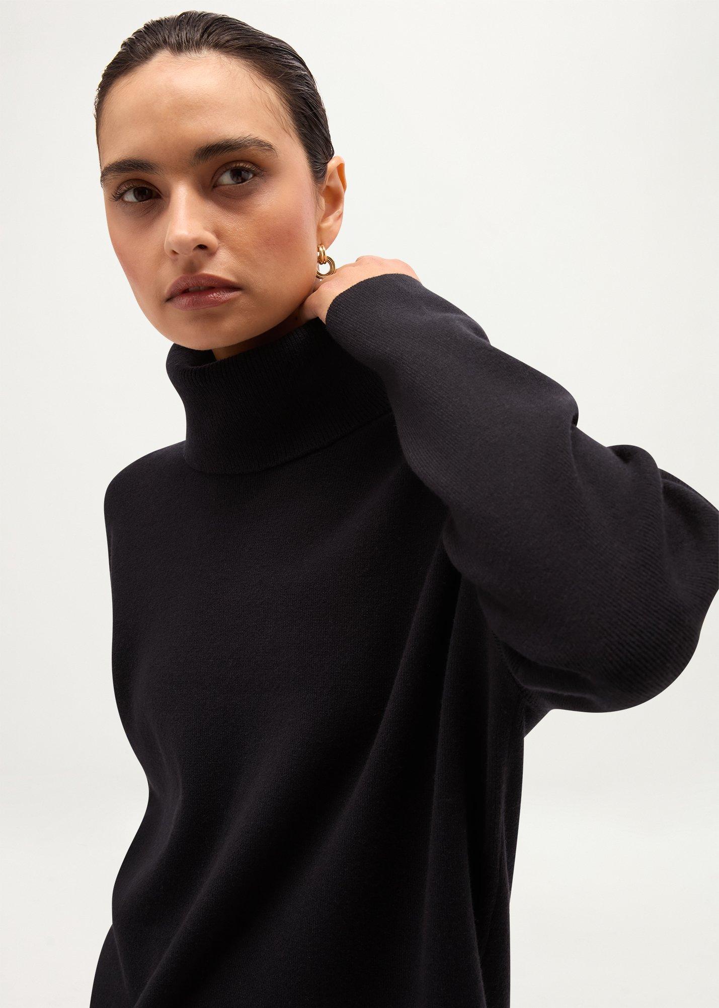 Yvette Rollneck Sweater, Navy, hi-res