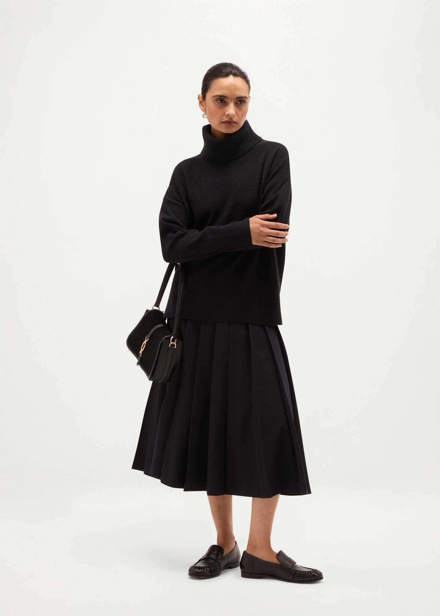 Yvette Rollneck Sweater, Navy, hi-res