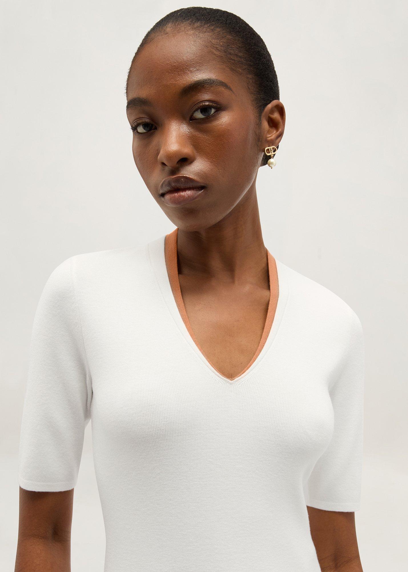 Scarlett Knitted Top, Ivory Camel, hi-res