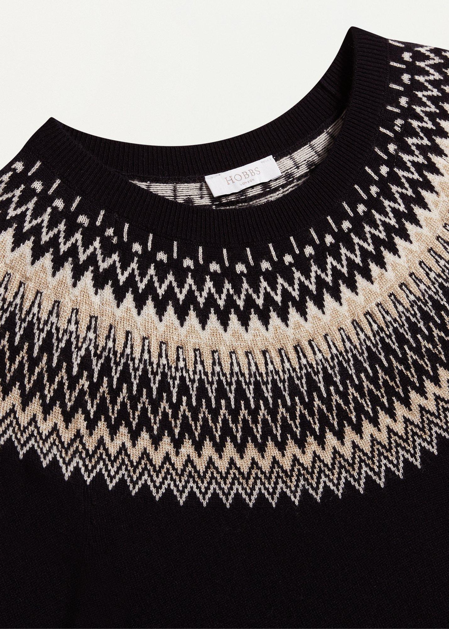 Greta Fairisle Jumper, Navy Gold, hi-res
