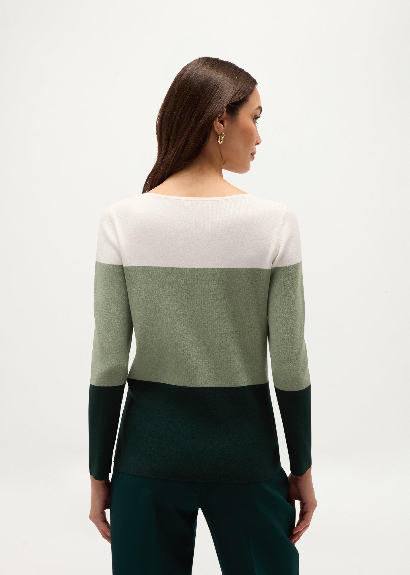 Alice Colourblock Jumper, Sage Green, hi-res