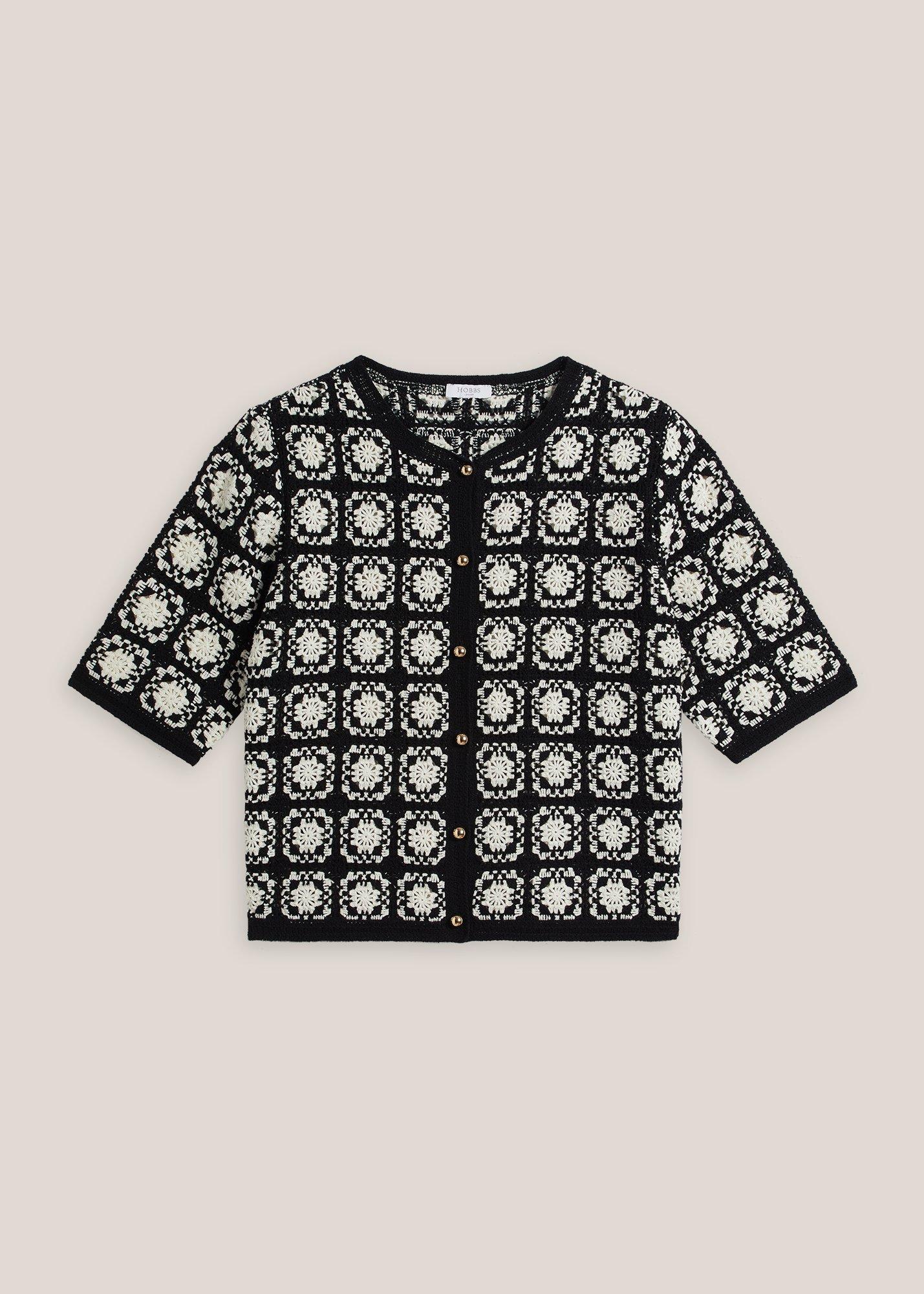 Sophia Crochet Short Sleeve Cardigan 