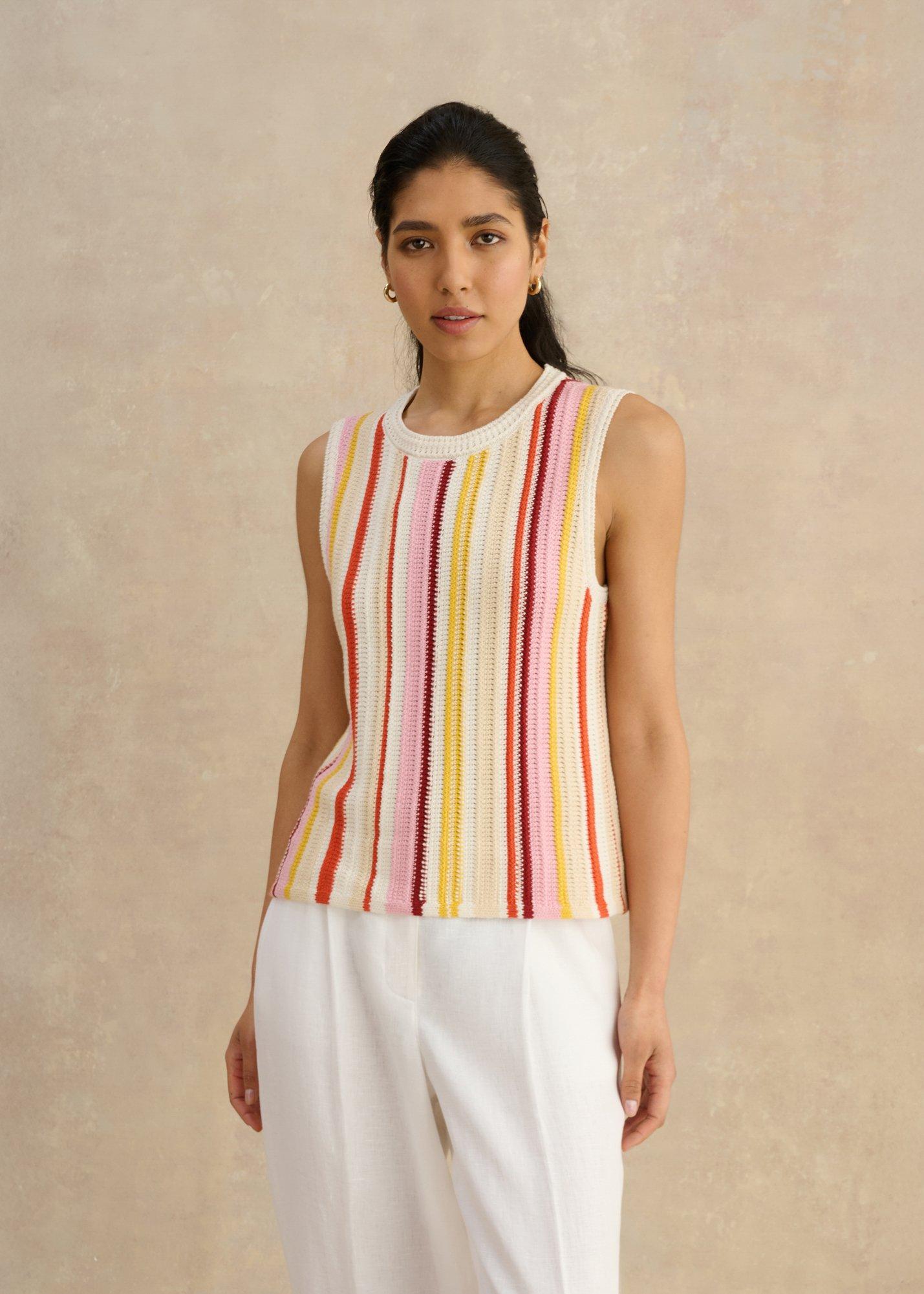 Zadie Cotton Stripe Knitted Tank 