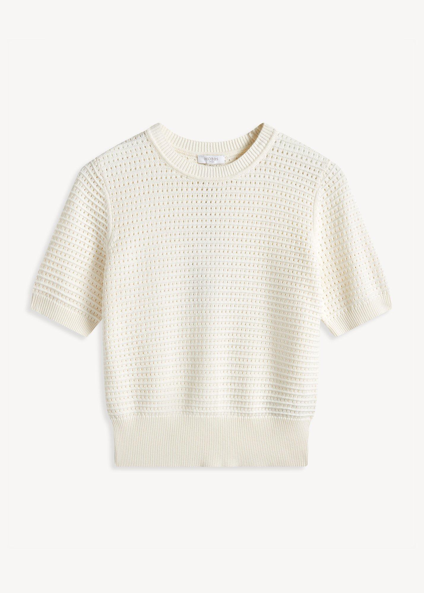 Leah Cotton Pointelle Knitted Top