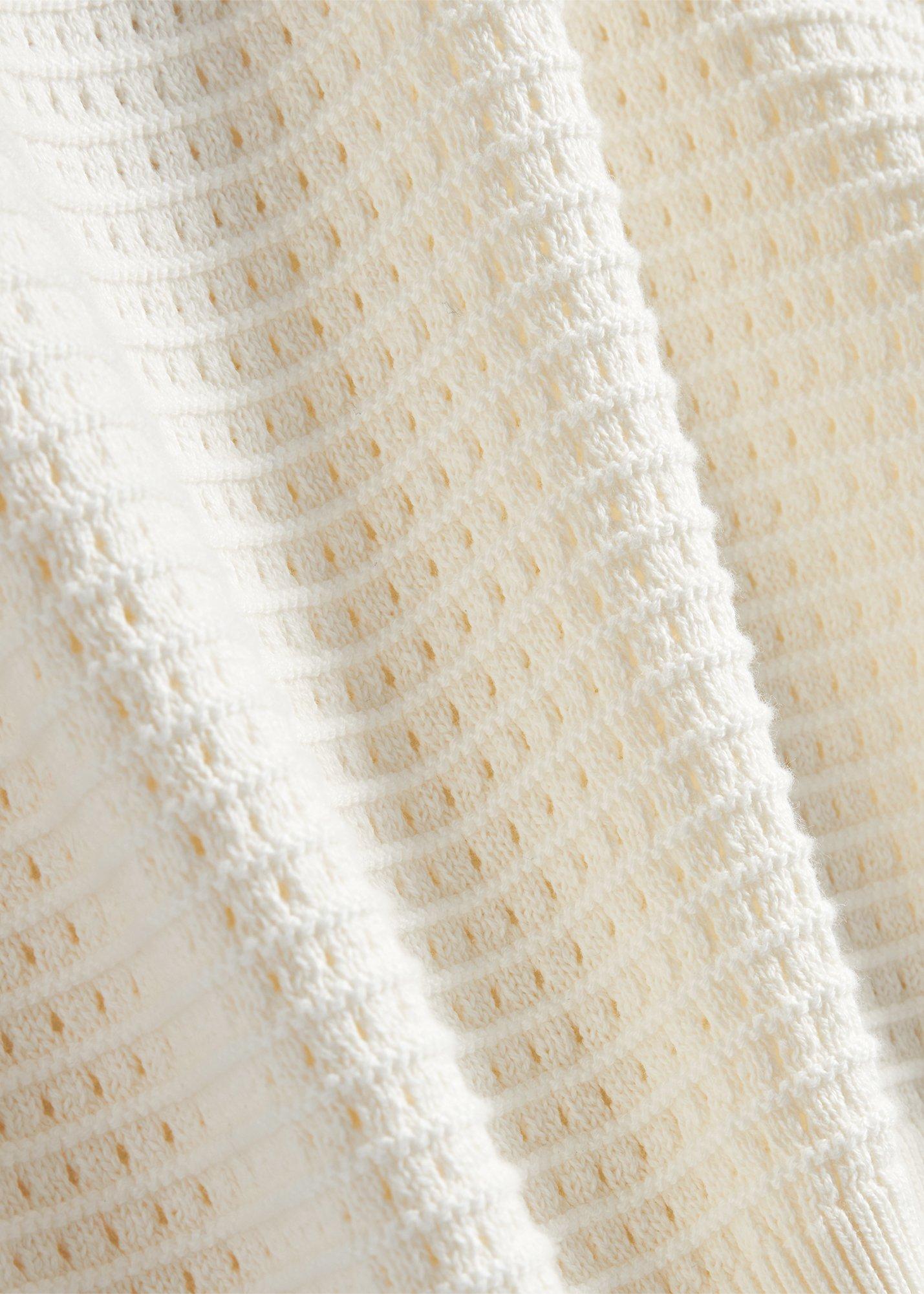 Leah Cotton Pointelle Knitted Top, Hobbs Ivory, hi-res