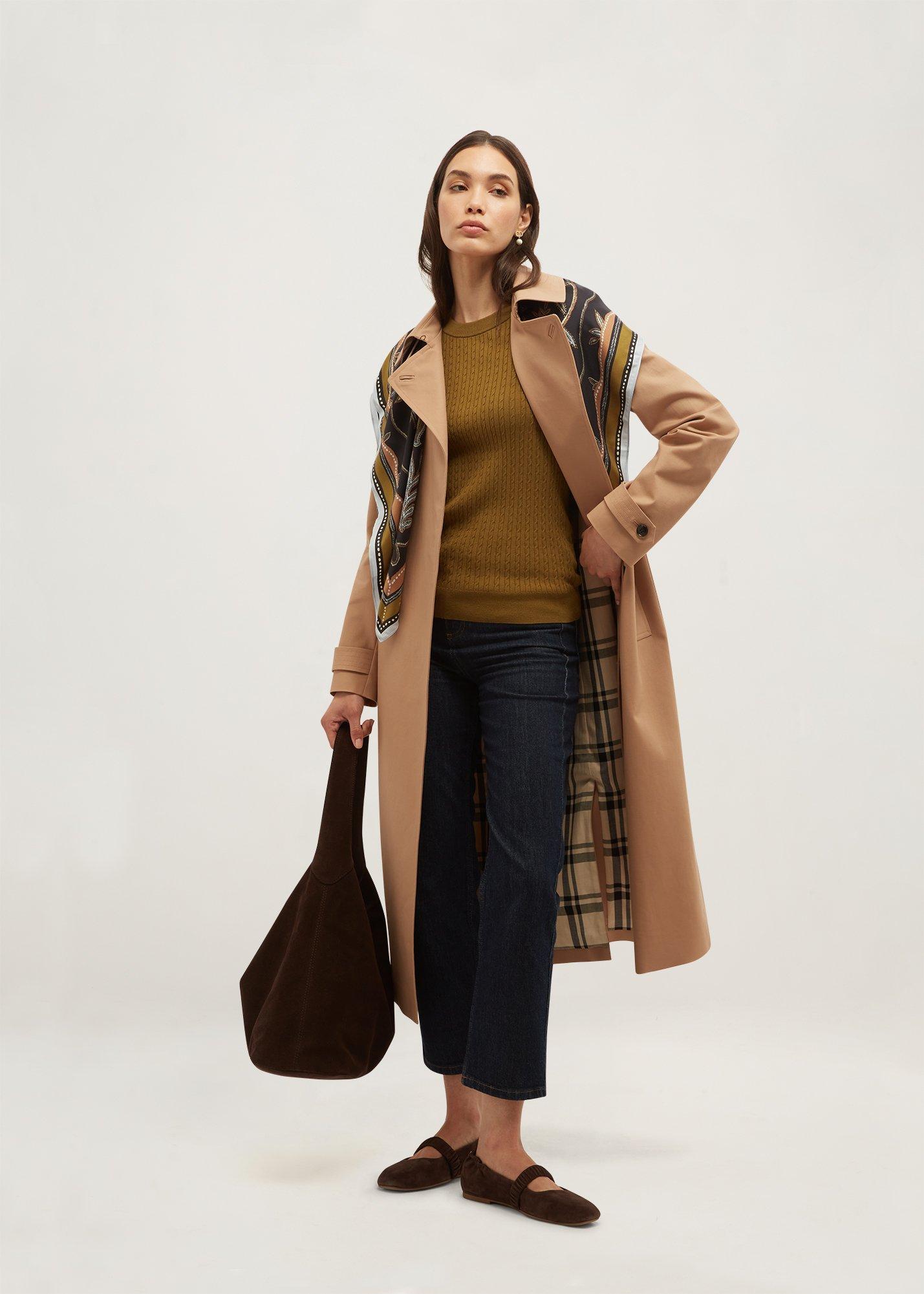 Iris Cable Jumper, Khaki Green, hi-res