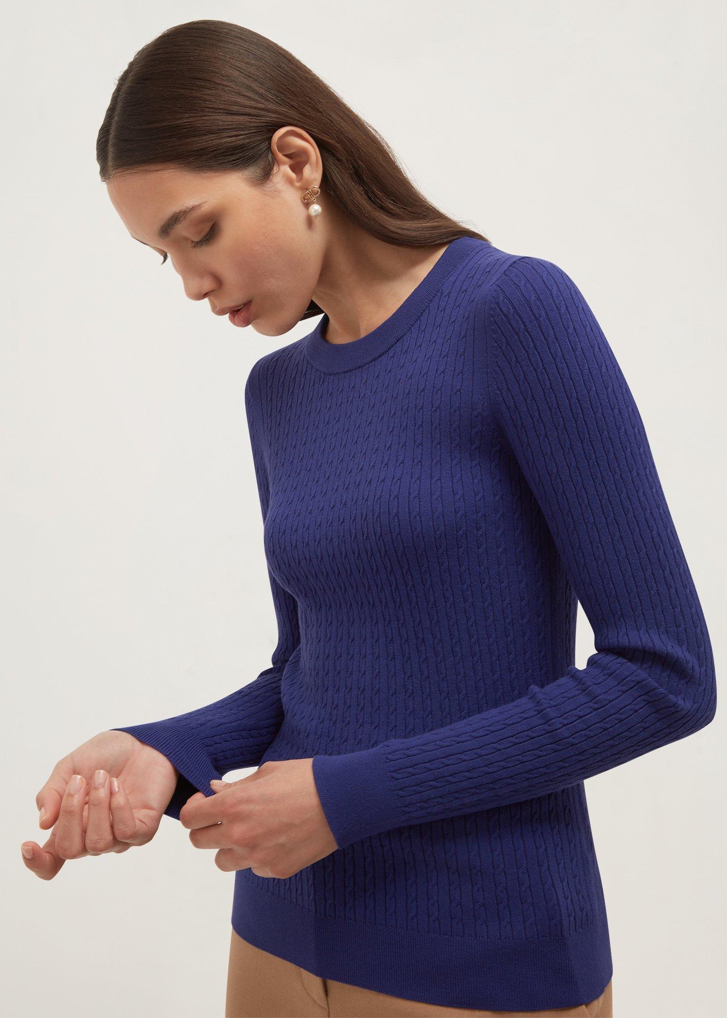 Iris Cable Jumper, Violet Blue, hi-res