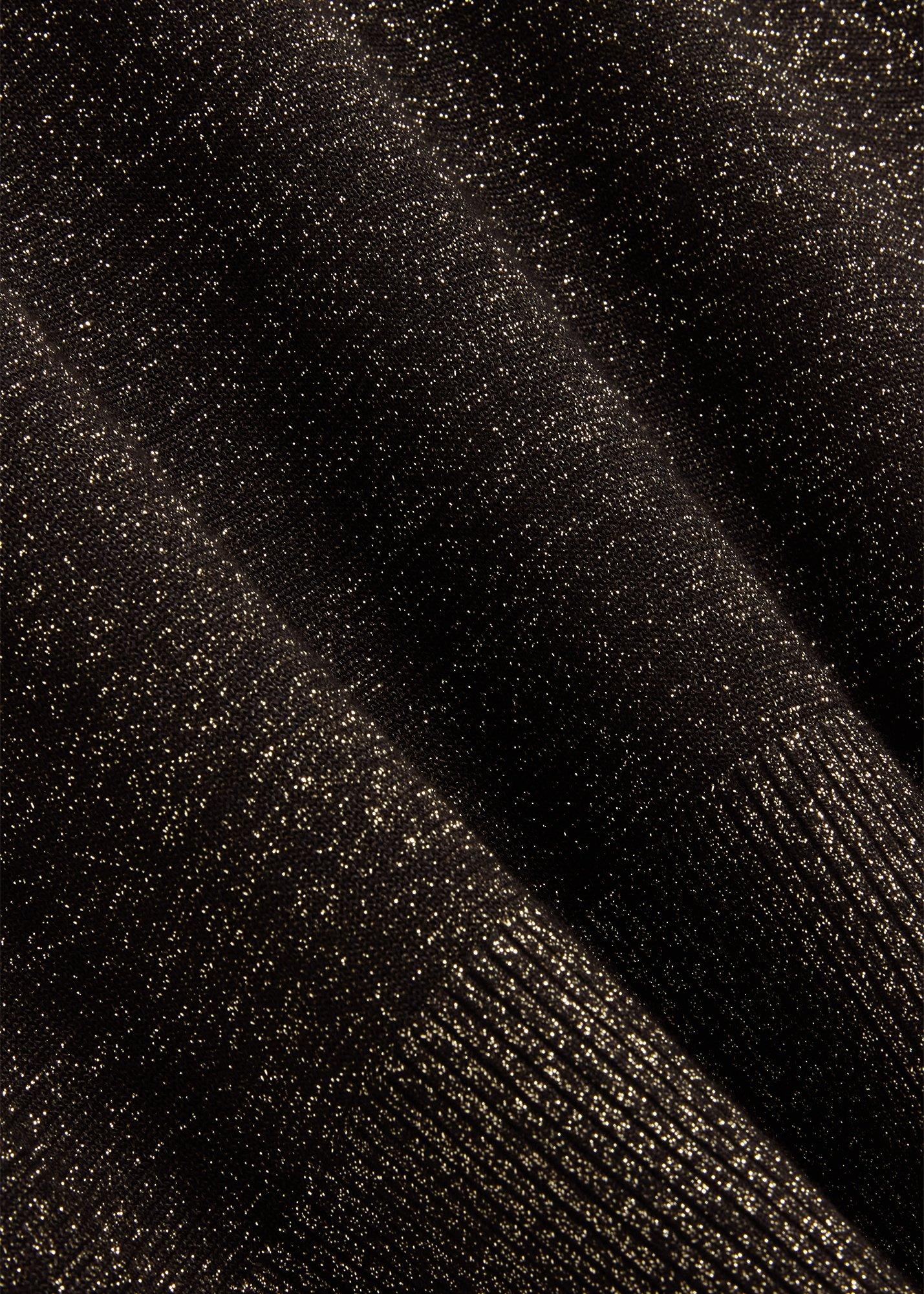 Leanne Sparkle Short Sleeve Jumper, Black Gold, hi-res