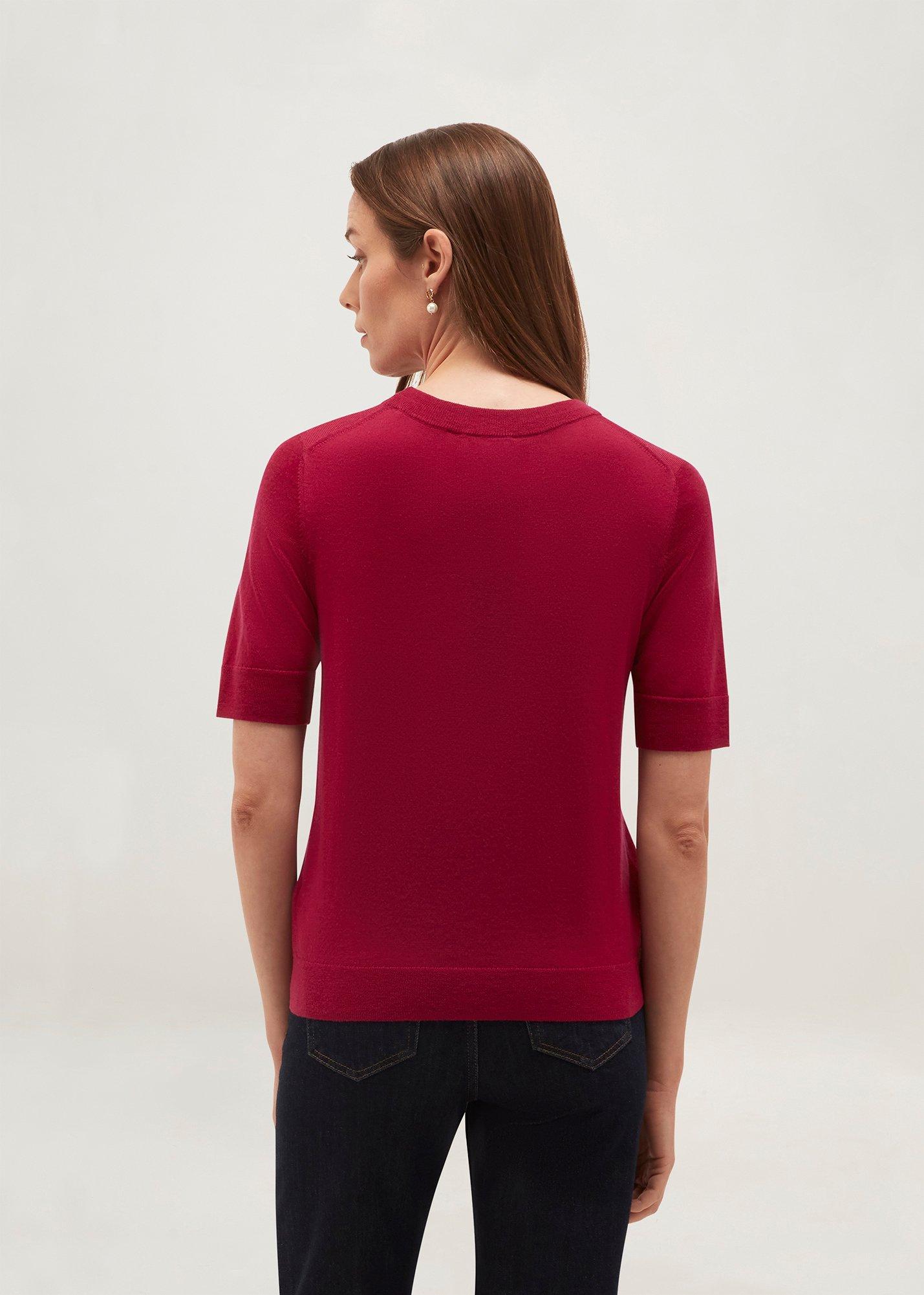 Winnie Merino Knitted T-Shirt, Calla Pink, hi-res