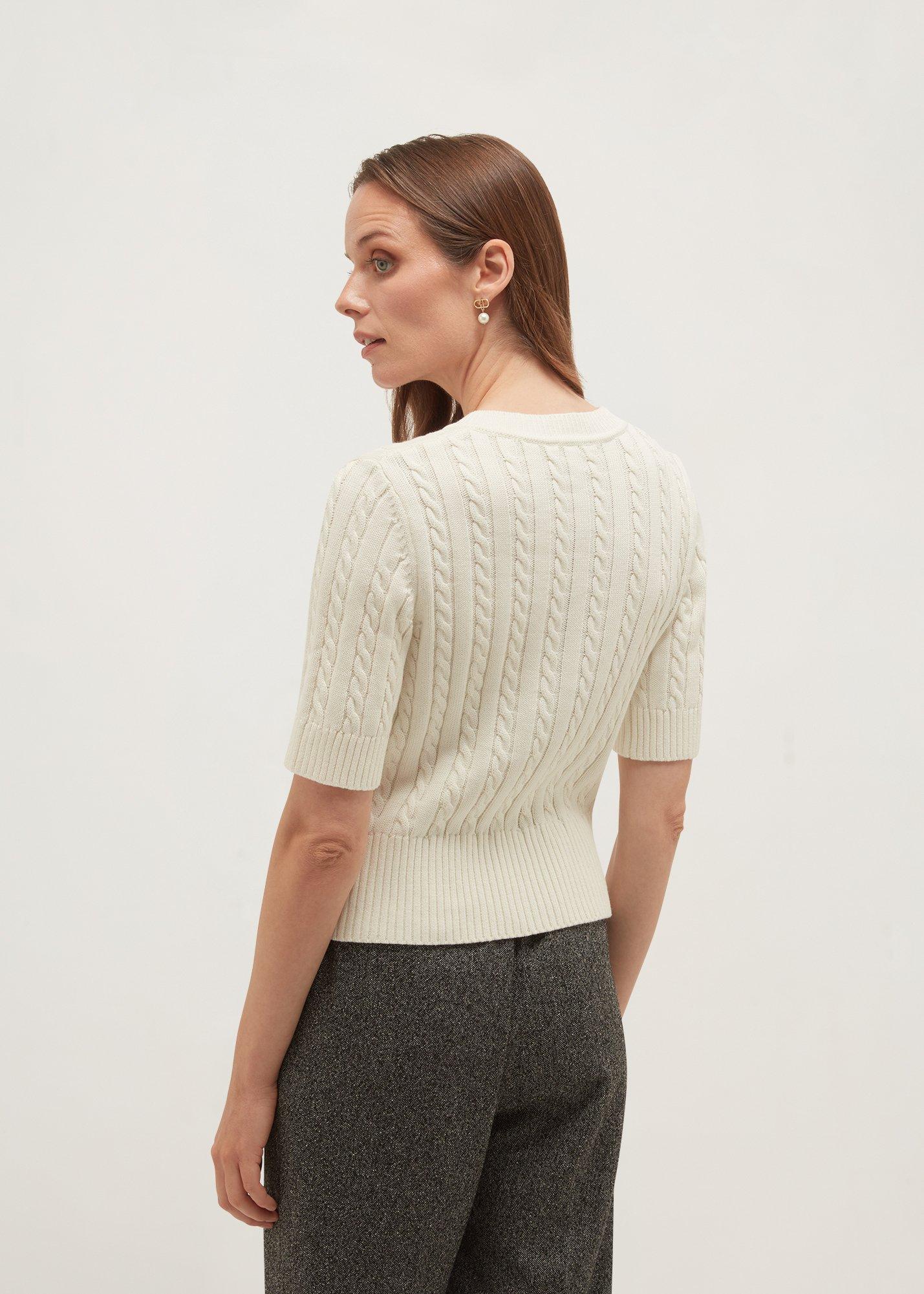 Losie Cable Cardigan, Ivory, hi-res