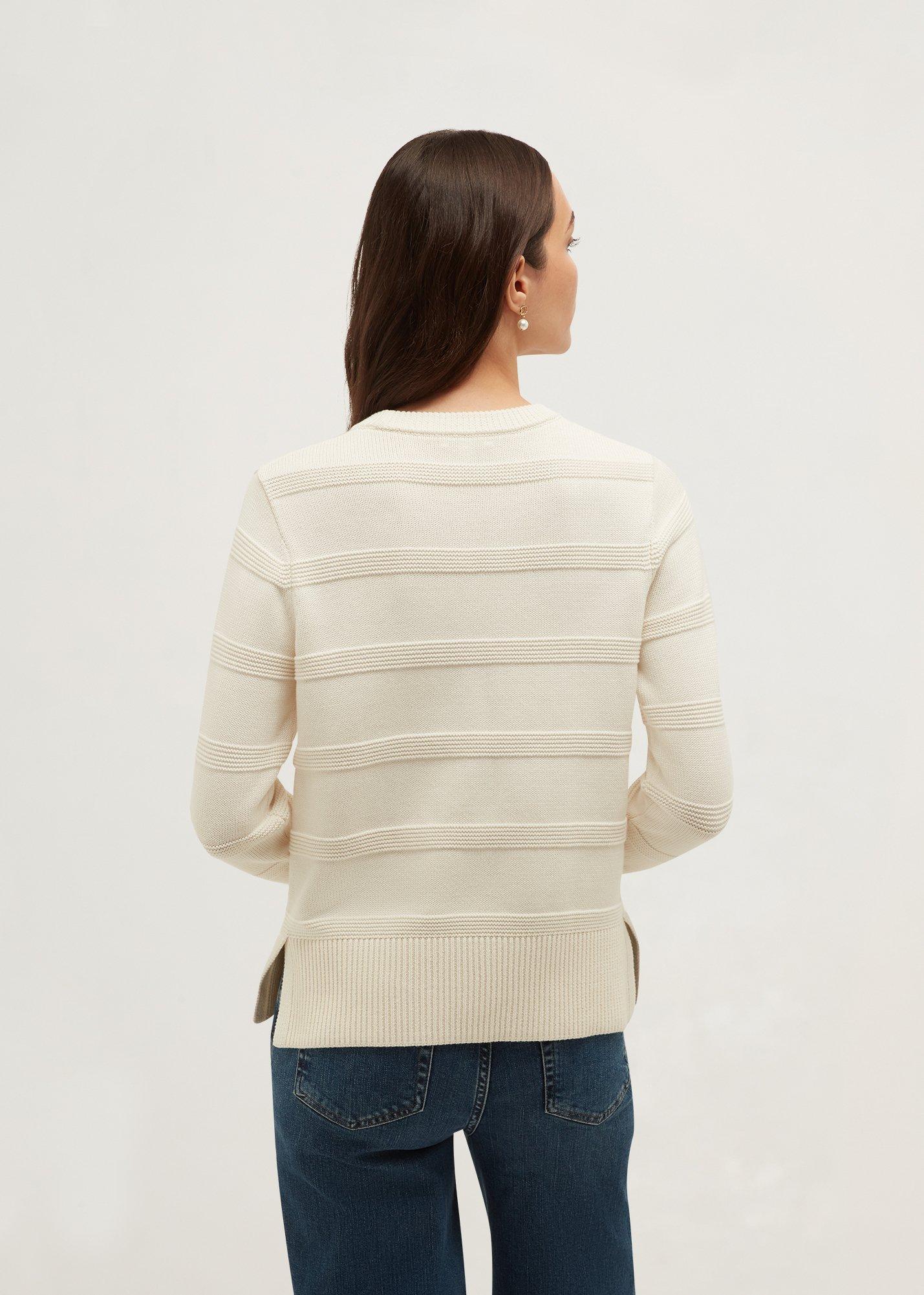 June Cotton Textured Jumper, Warm Ivory, hi-res