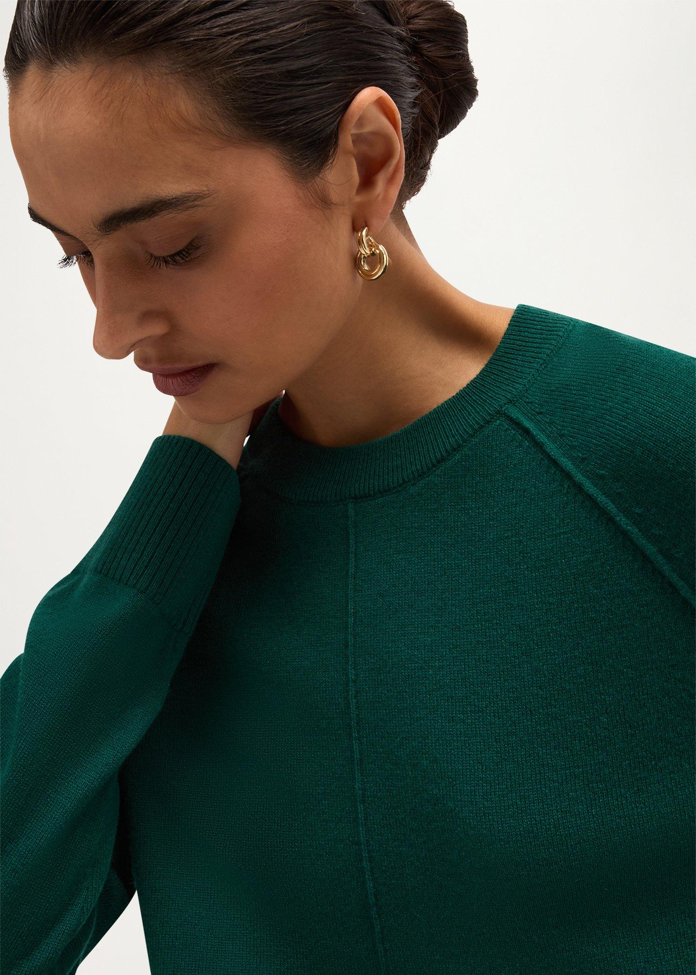 Abby Wool Cashmere Jumper, Marine Green, hi-res