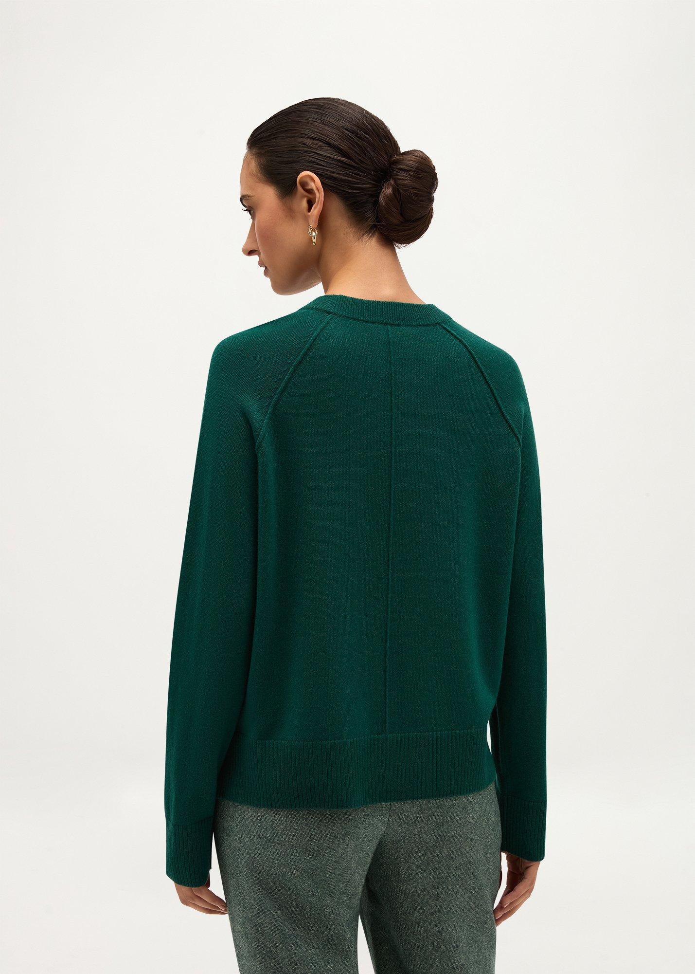 Abby Wool Cashmere Jumper, Marine Green, hi-res